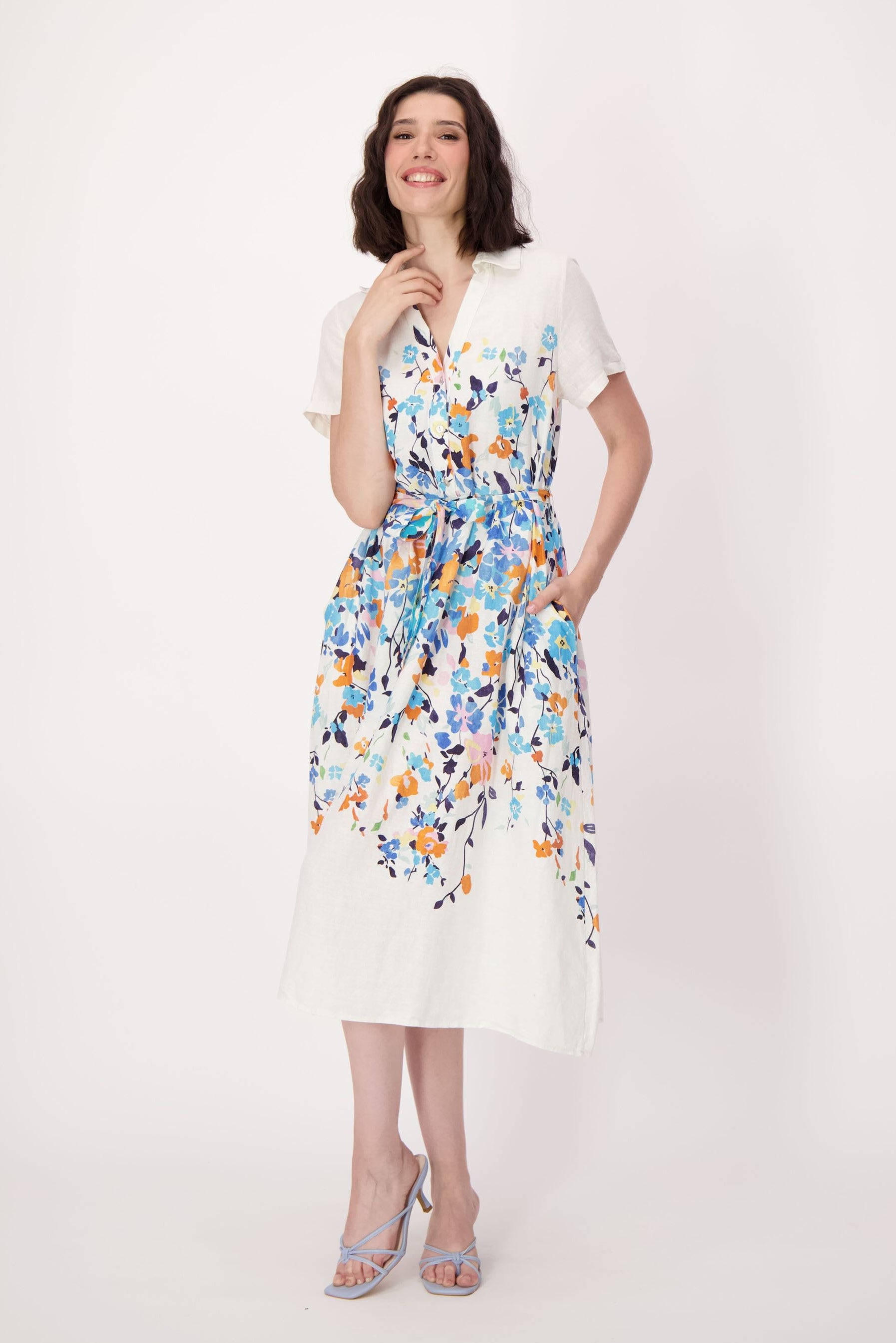 Climbing Floral Linen-Blend Dress