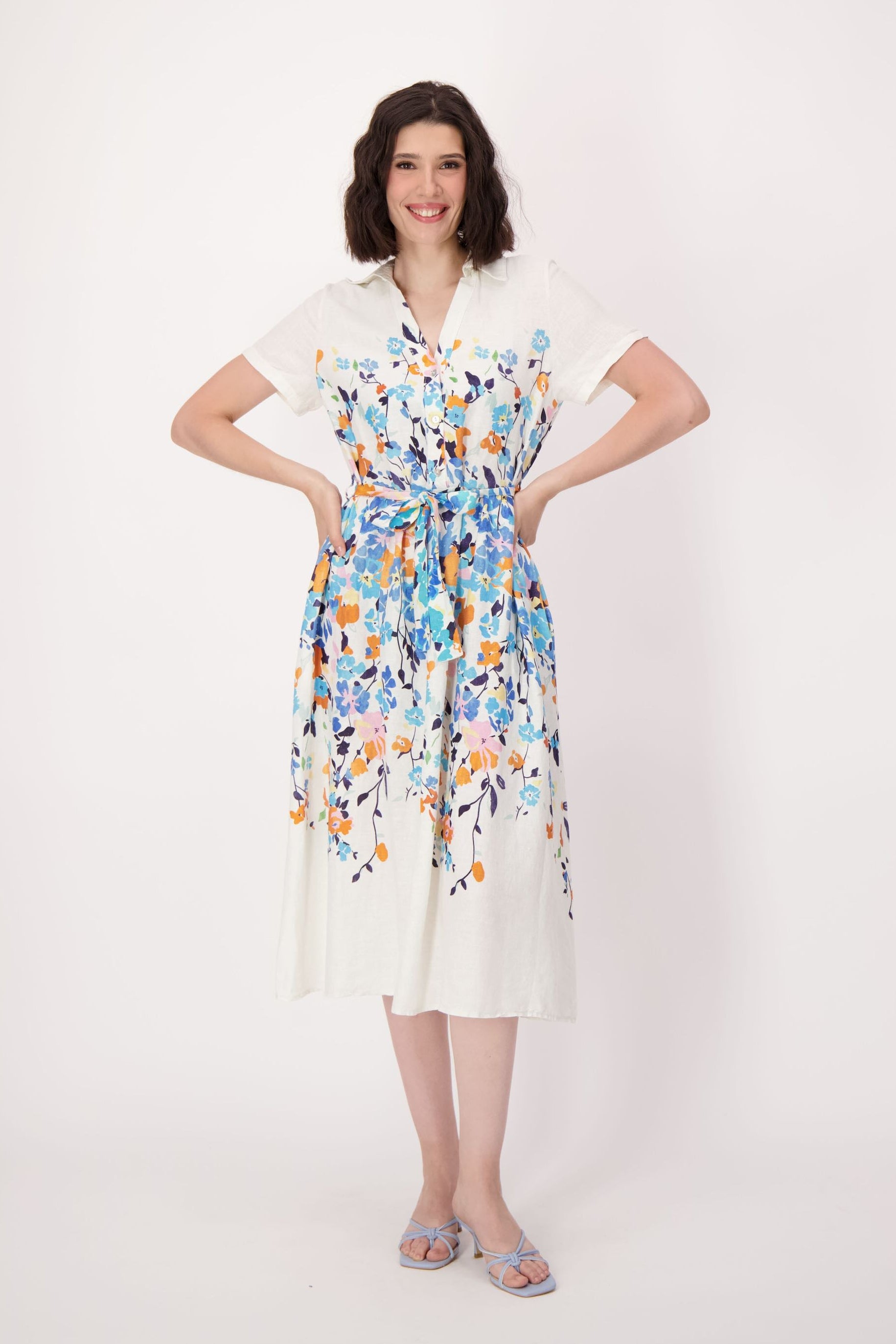 Climbing Floral Linen-Blend Dress