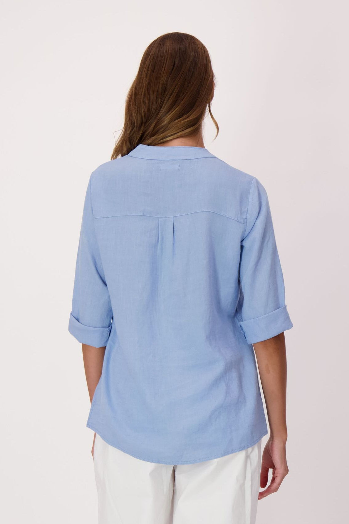 Henley Linen-Blend Top