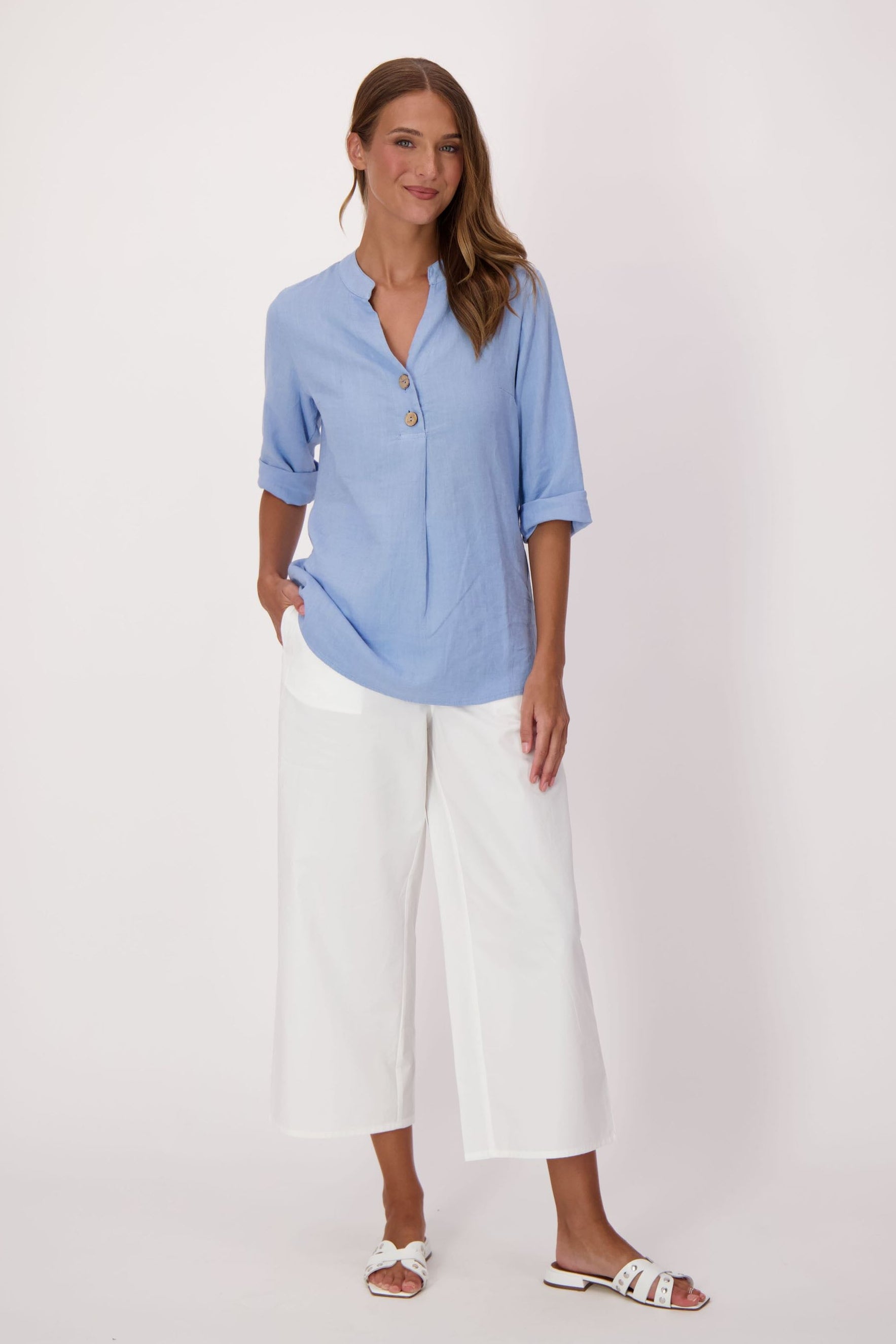 Cotton Pull-On Palazzo Pant