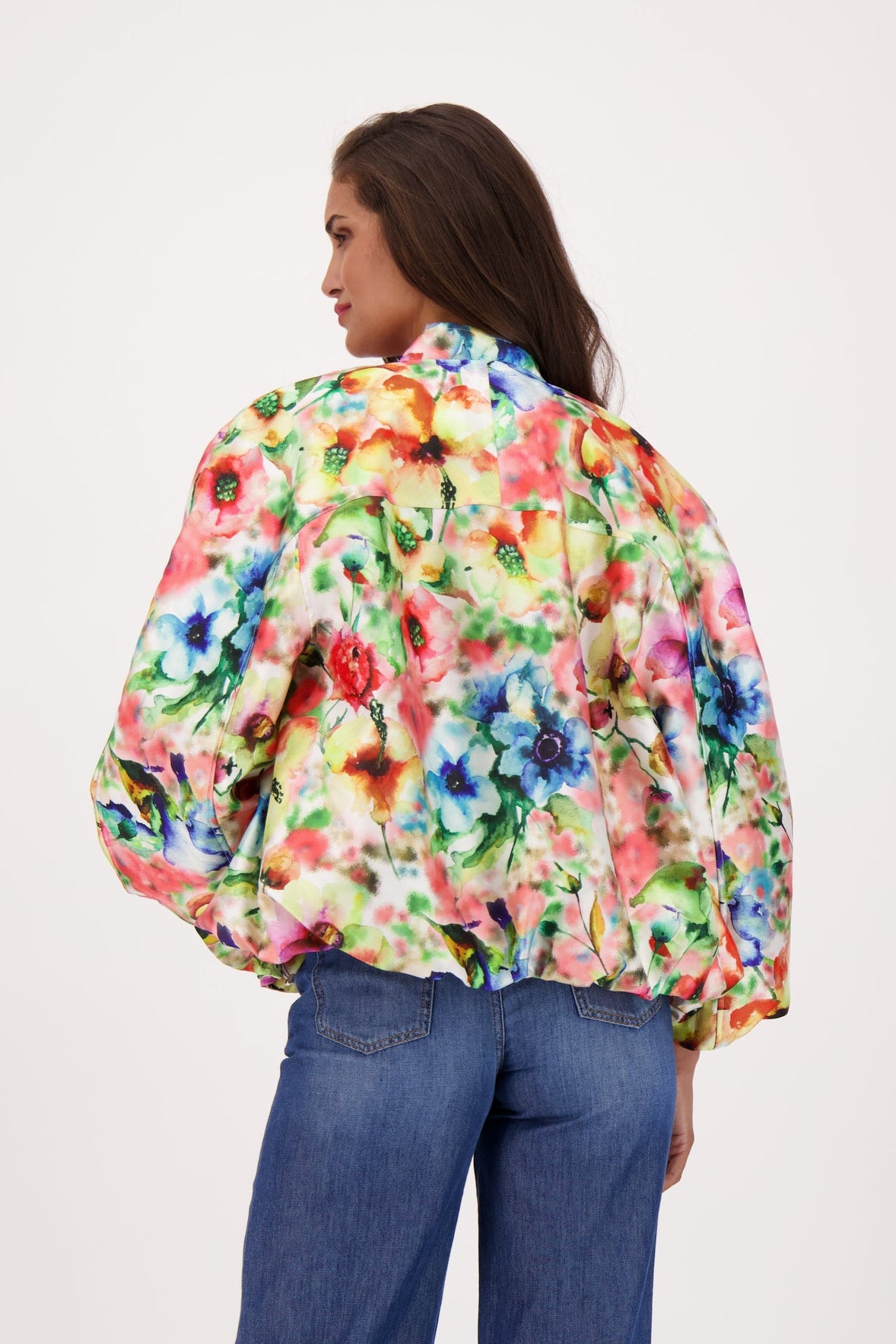 Draped Satin Bomber Jacket