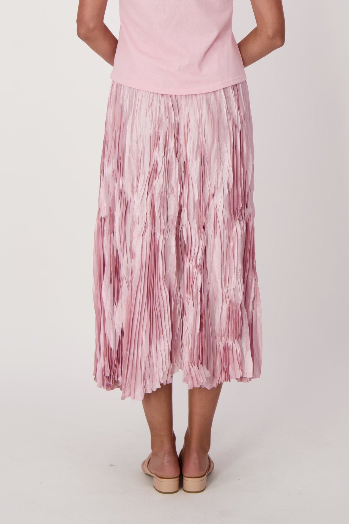 Satin Crinkle Long Skirt