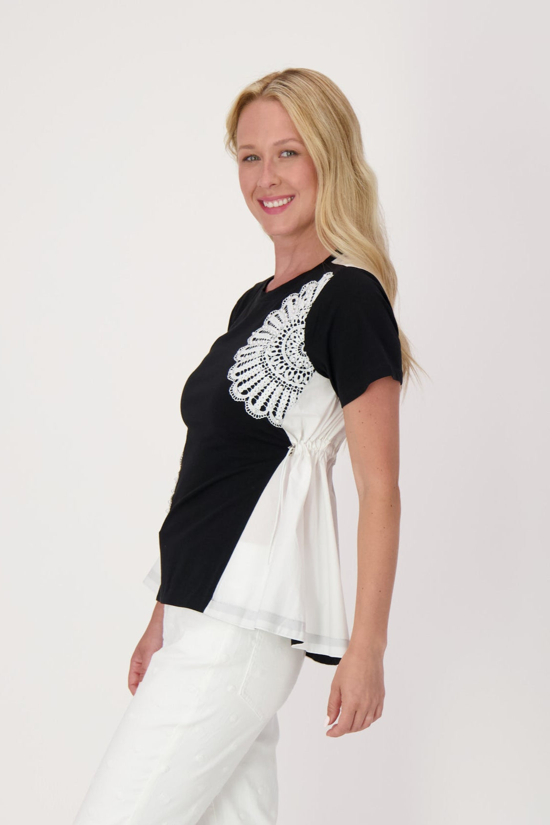 Pointelle Flower T-Shirt