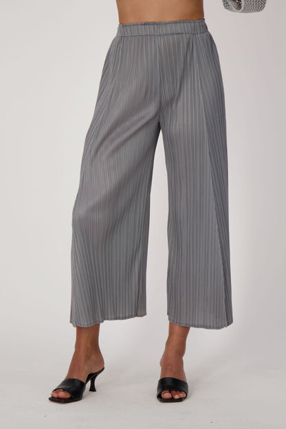 Silver Plisse Pant