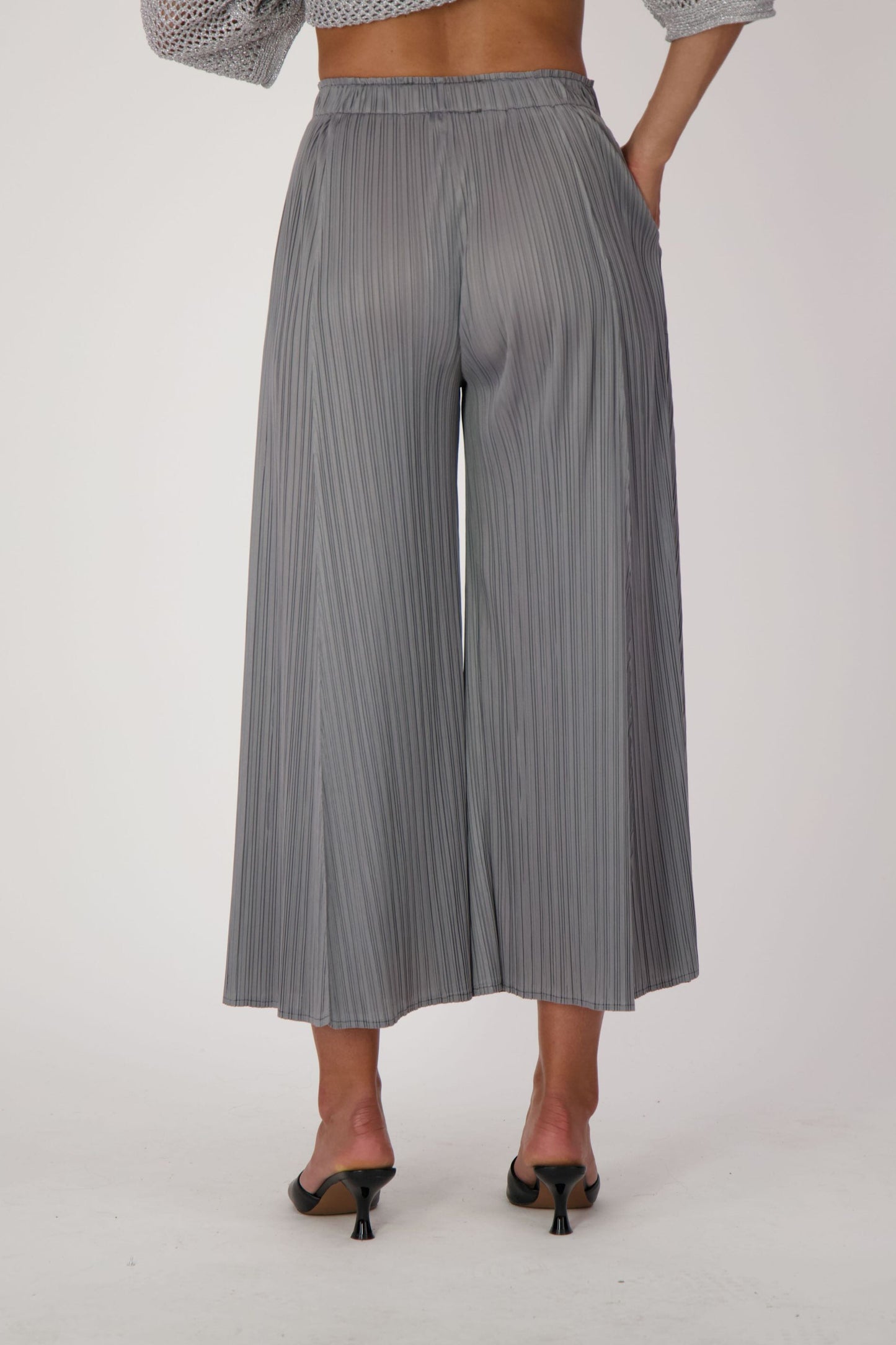 Silver Plisse Pant