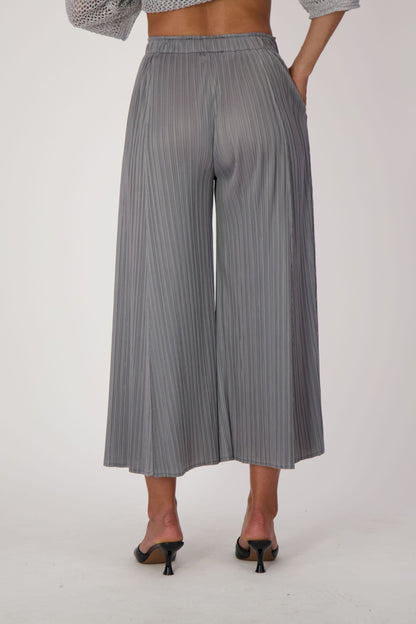 Silver Plisse Pant