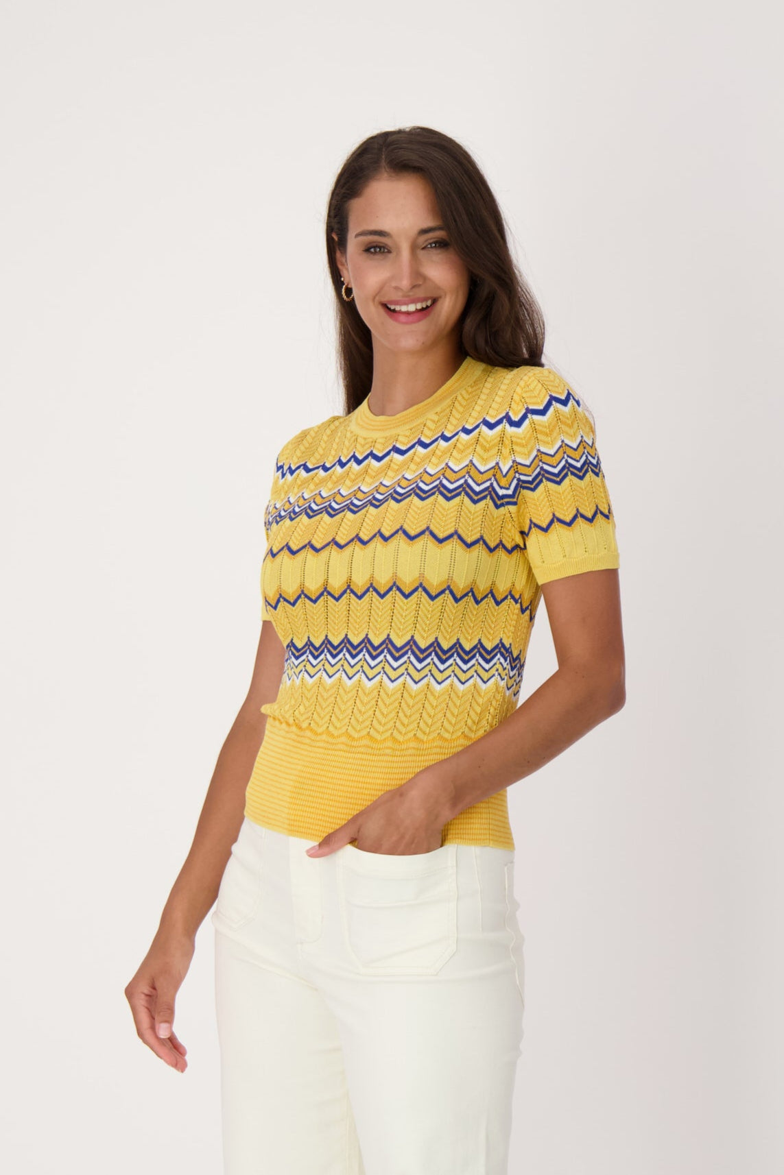 Honey Chevron Multi-Coloured Yarn Sweater