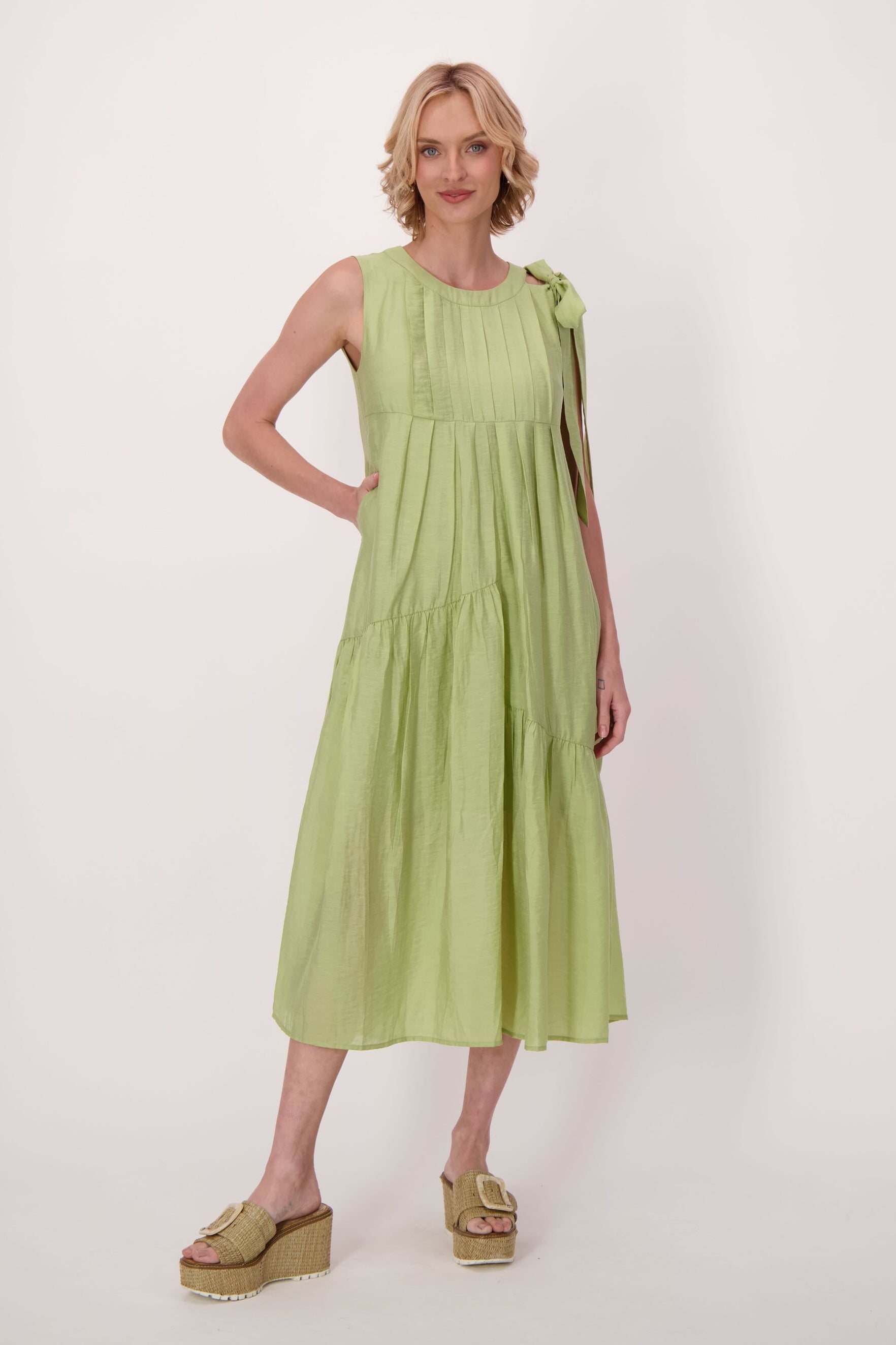 Side Bow Tie Voile Dress