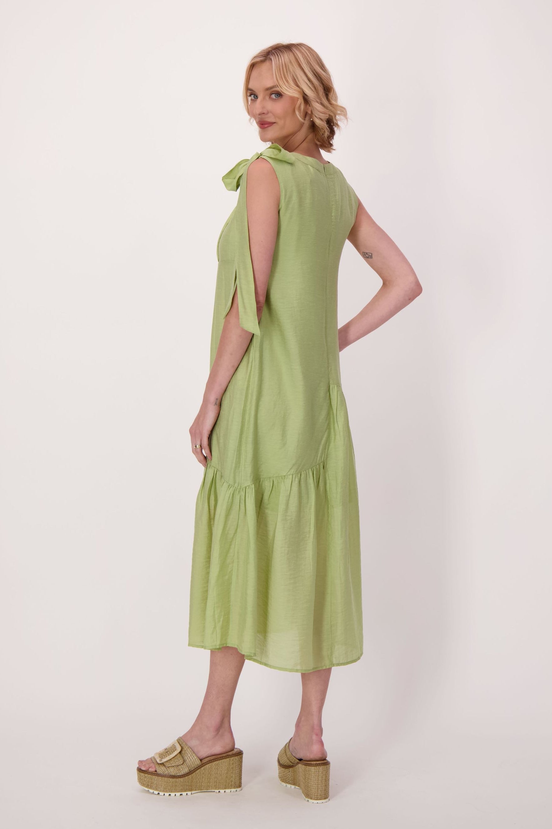 Side Bow Tie Voile Dress