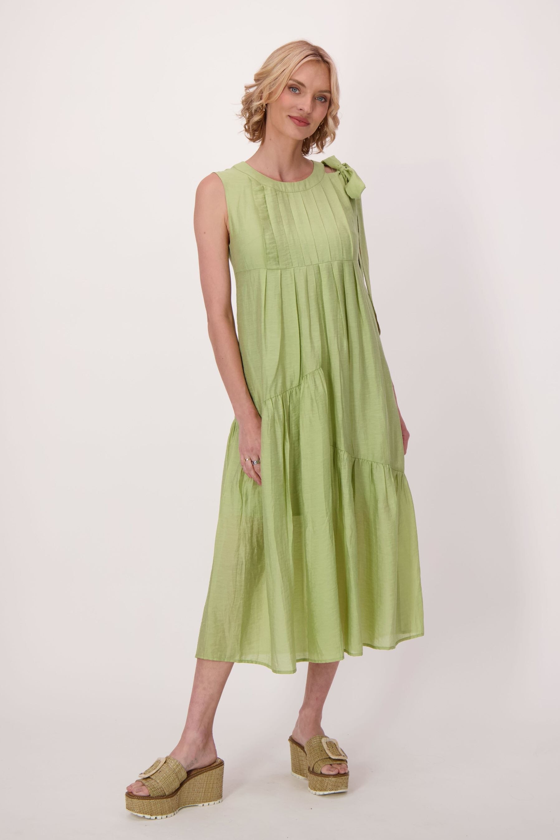 Side Bow Tie Voile Dress