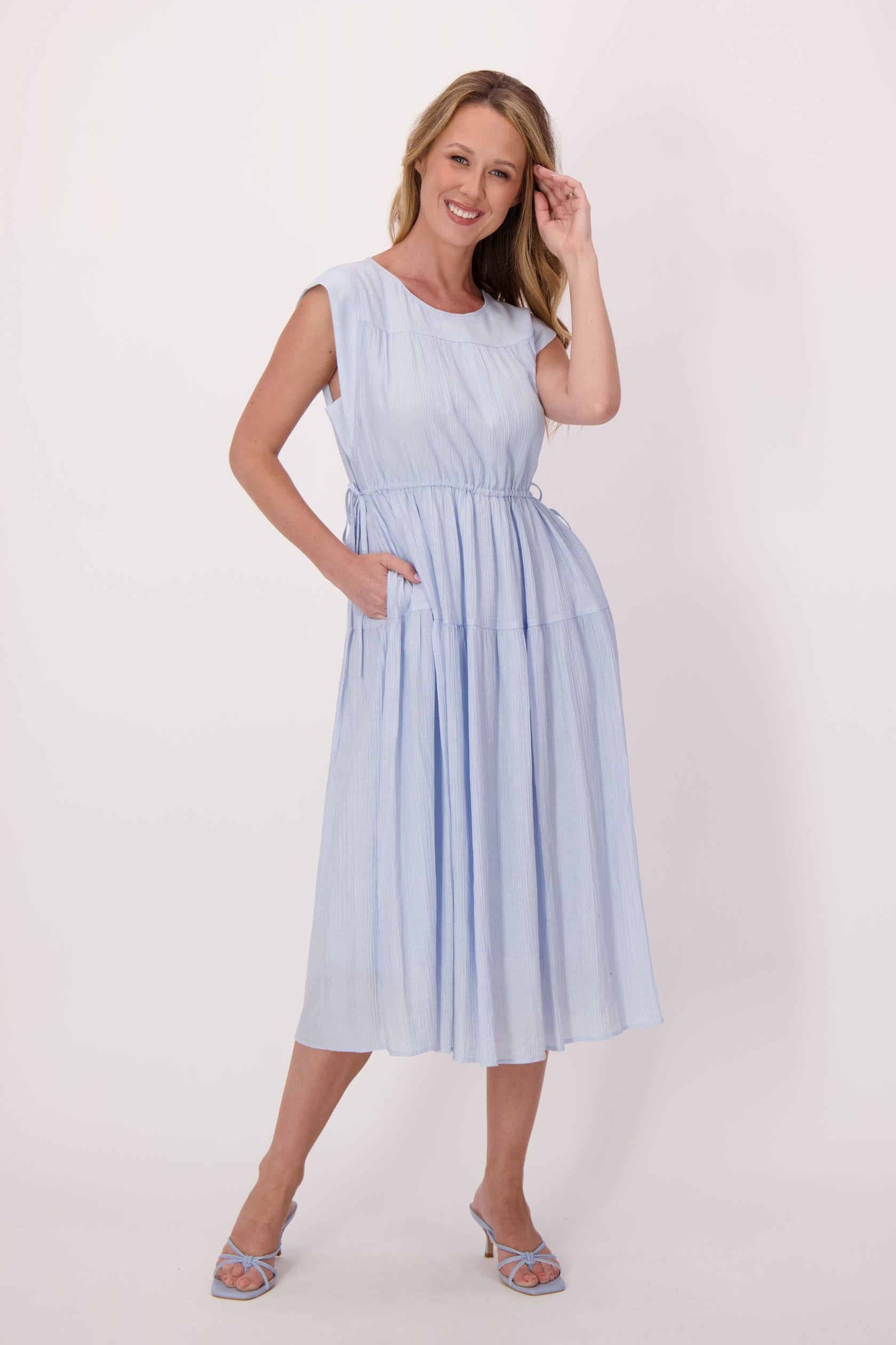 Cap Sleeve Voile Dress