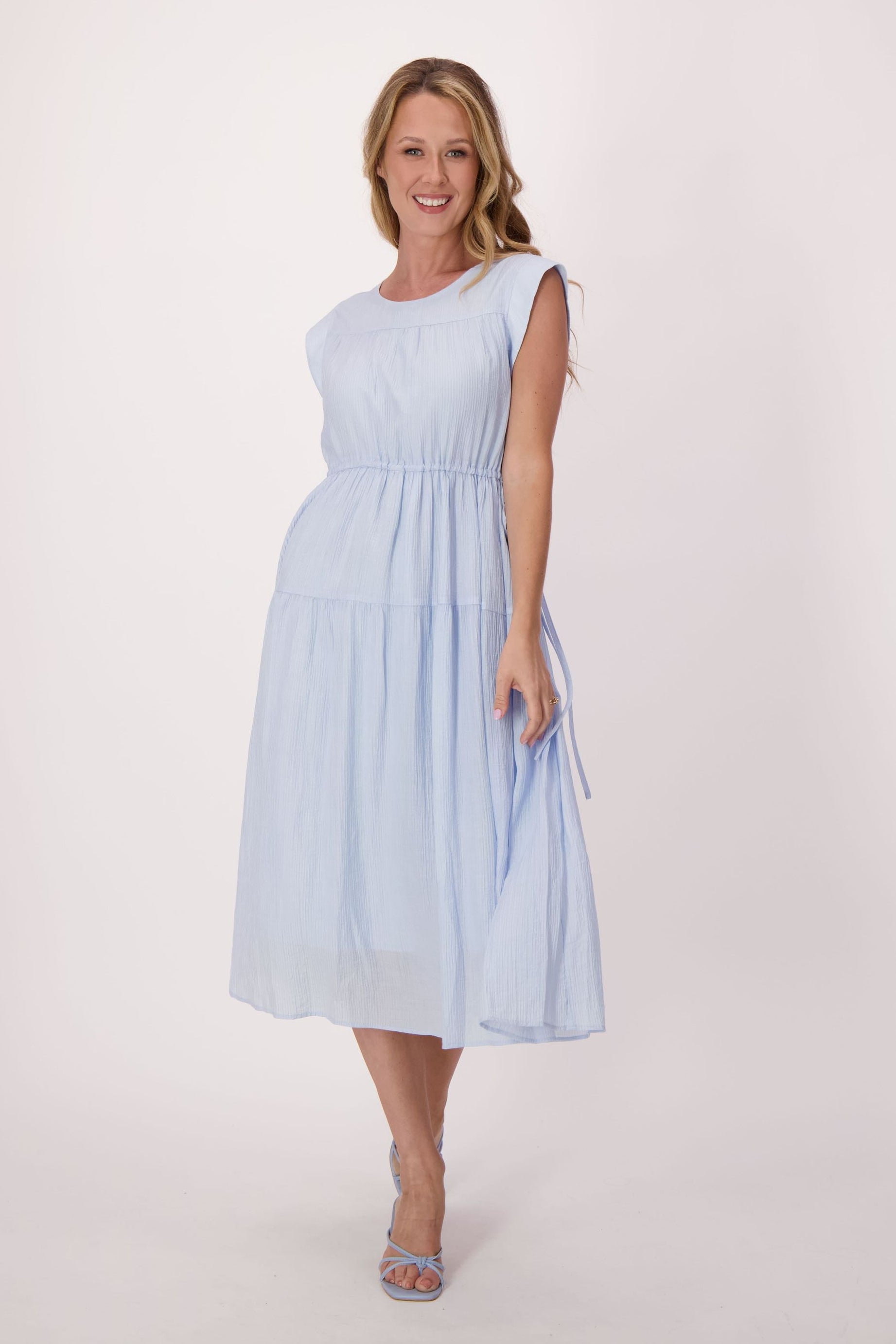 Cap Sleeve Voile Dress