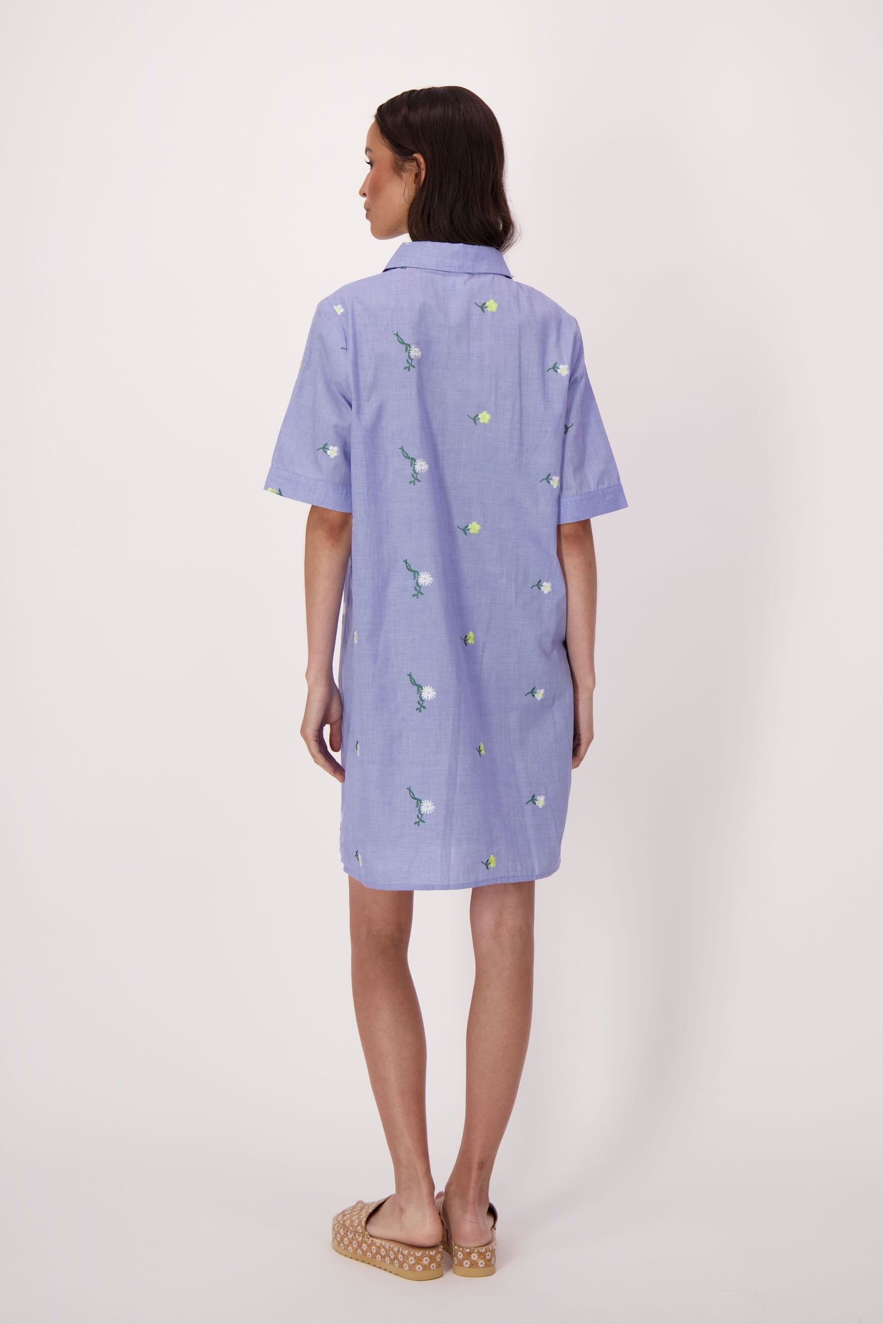 Daisy Embroidered Cotton Tunic Dress