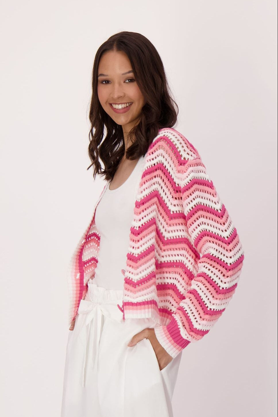 Chevron V-Neck Cardigan