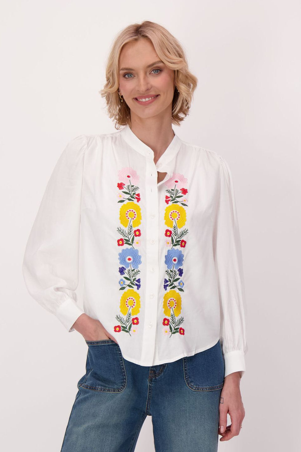 Floral Bloom Embroidered Shirt