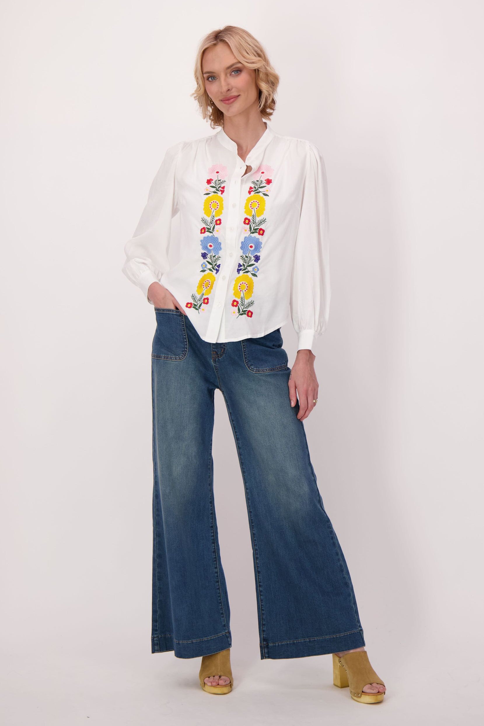 Floral Bloom Embroidered Shirt