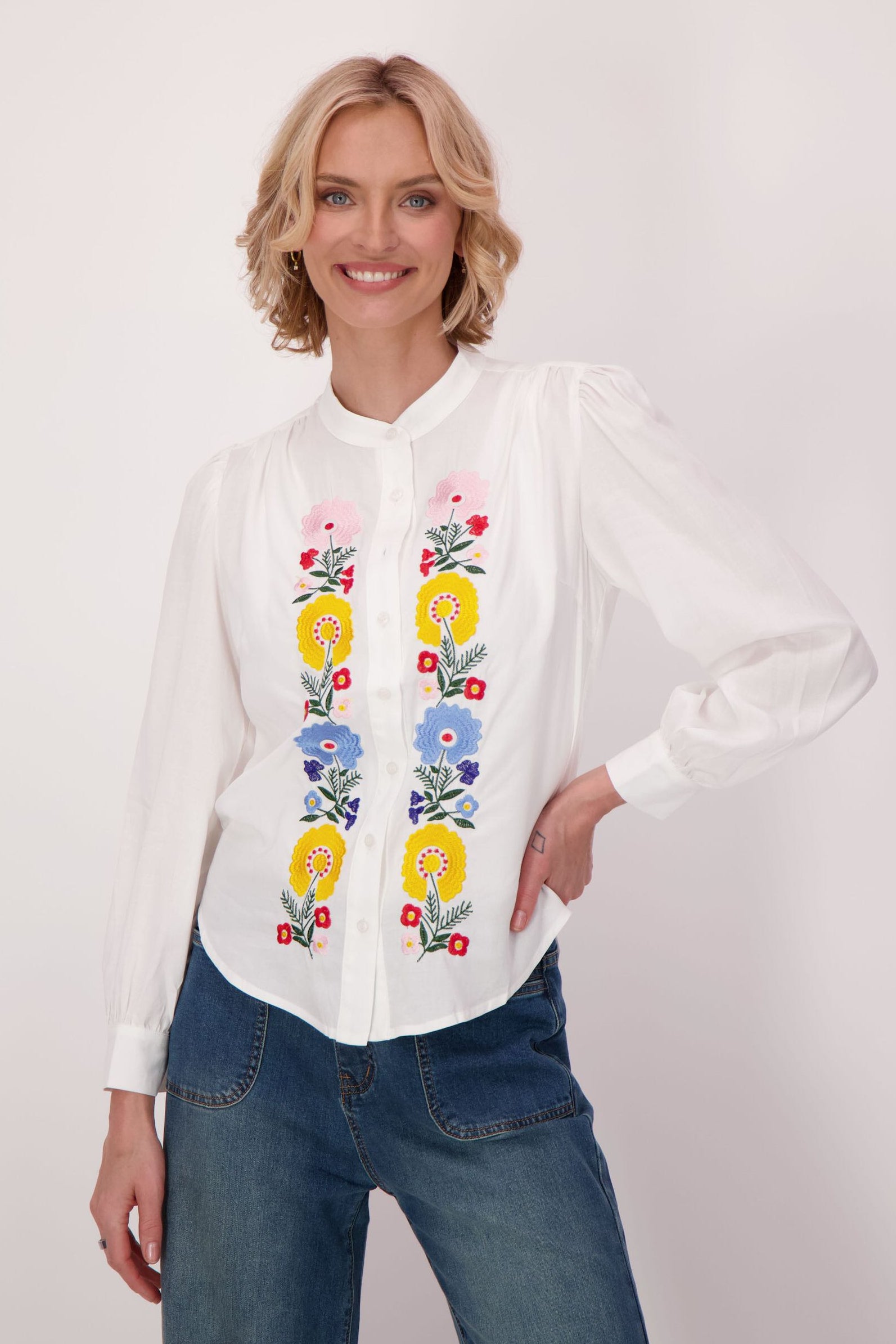 Floral Bloom Embroidered Shirt