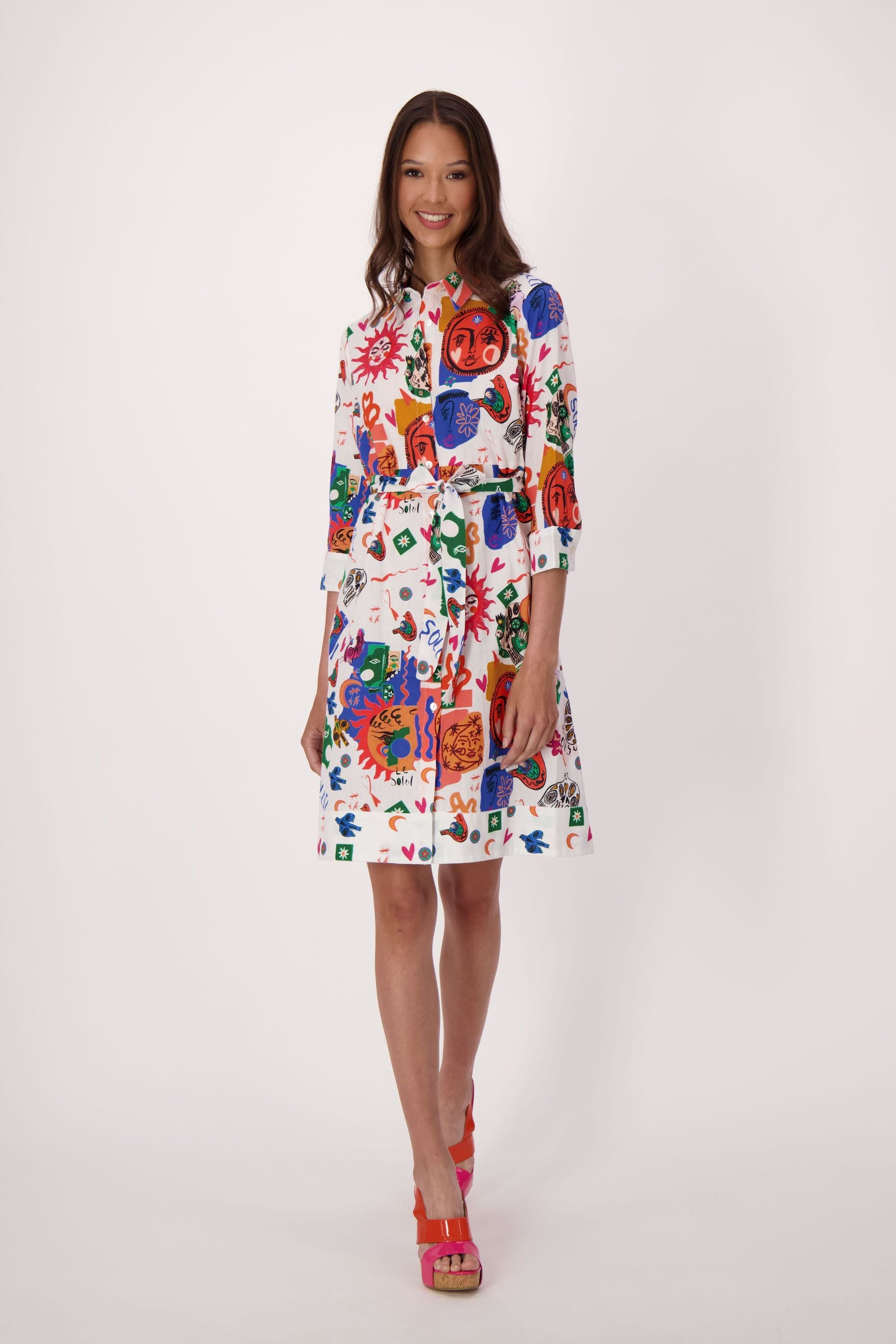 Sun And Moon Cotton/Linen Shirt Dress