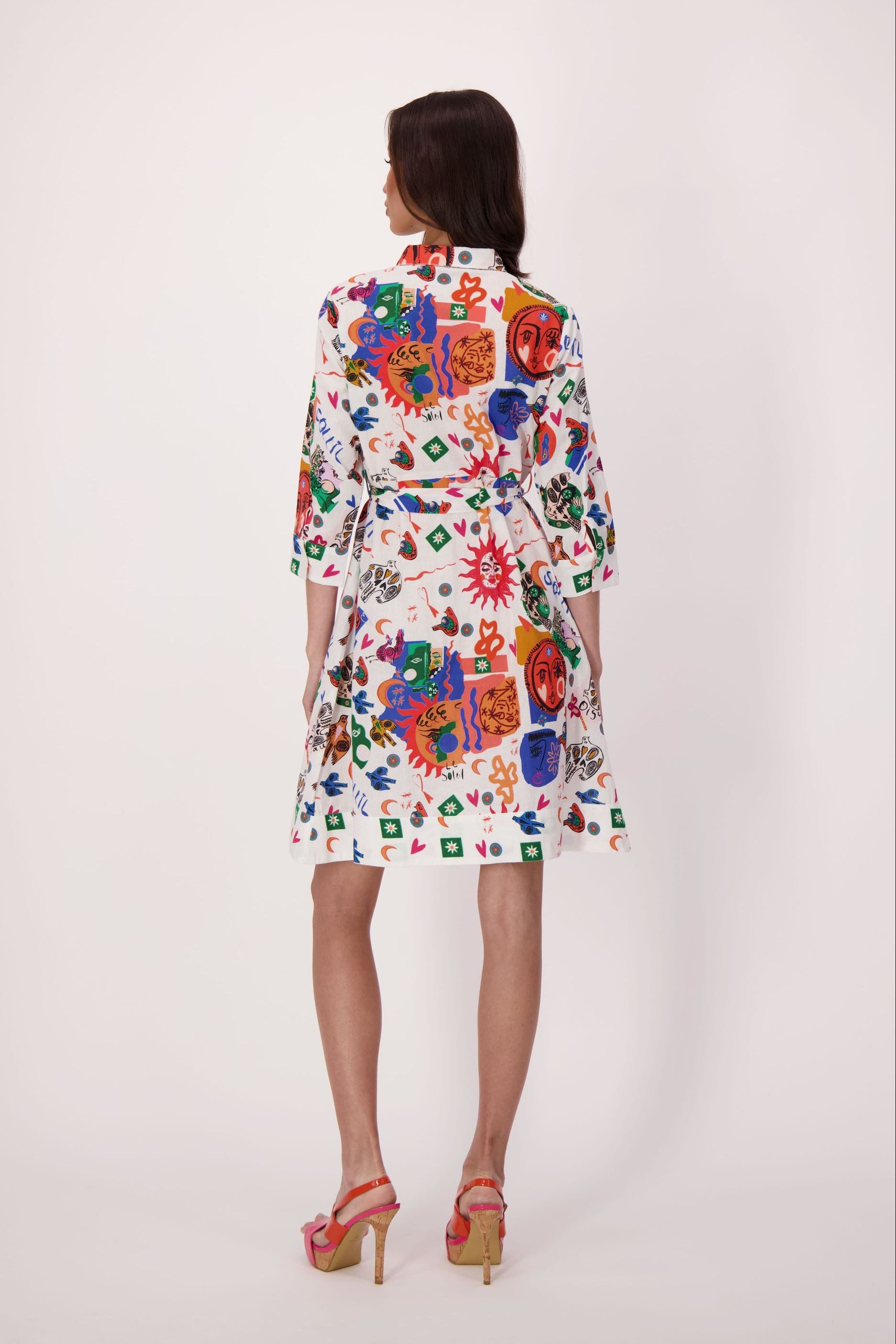 Sun And Moon Cotton/Linen Shirt Dress
