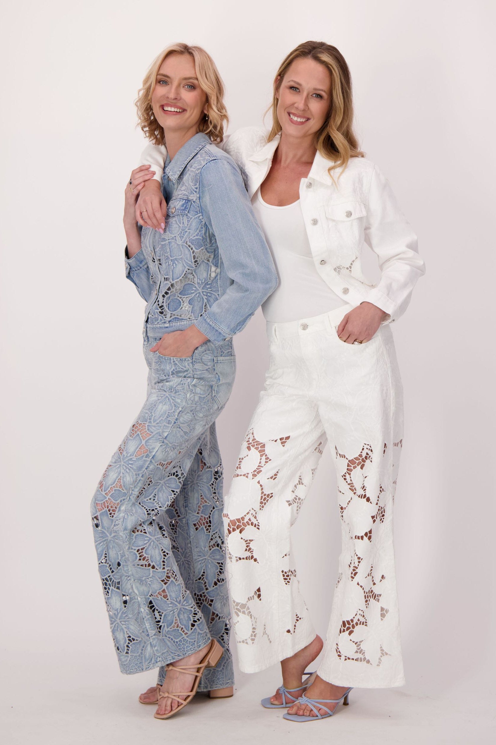 Floral Cutwork Embroidered Denim Pant