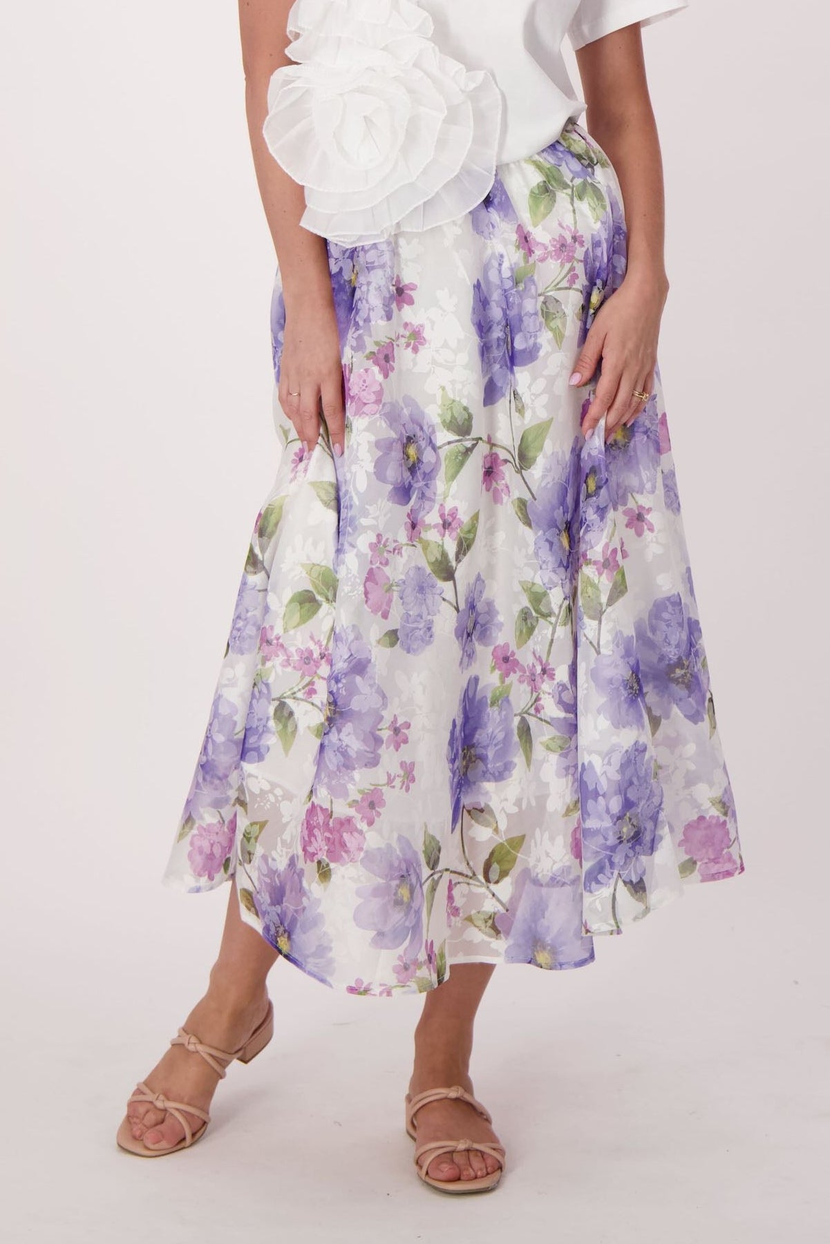 Lavendar Floral Skirt