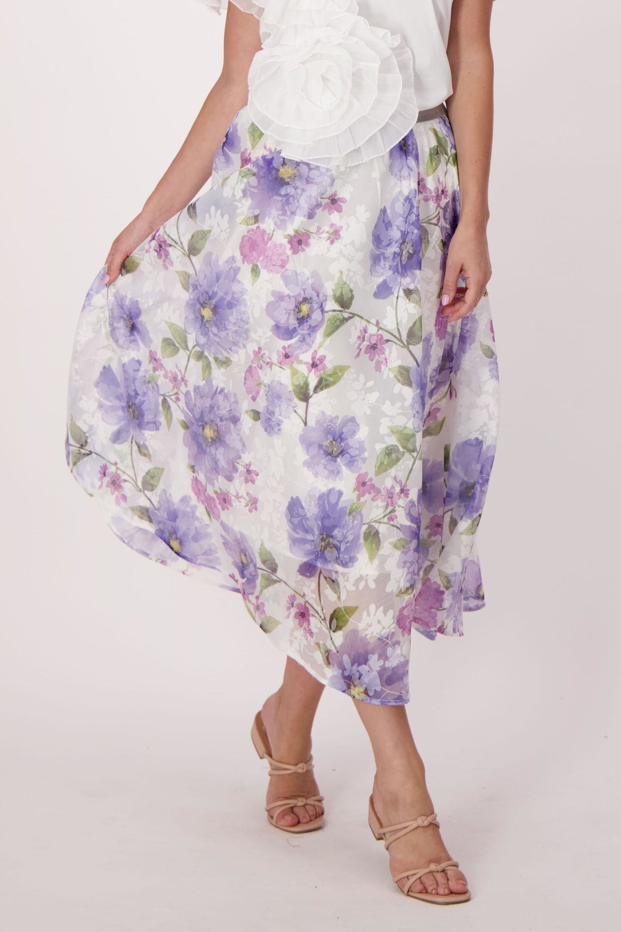 Lavendar Floral Skirt