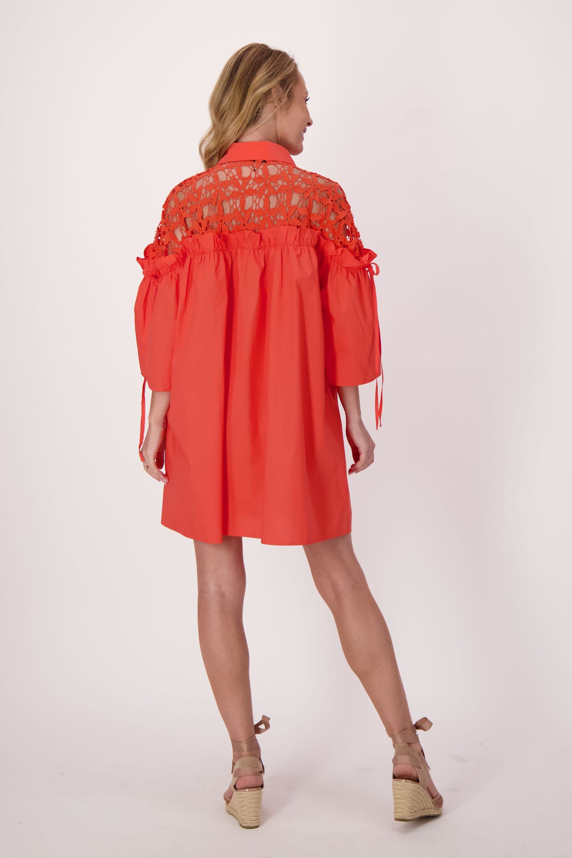 Crochet Shoulder Full Swing Cotton Dress