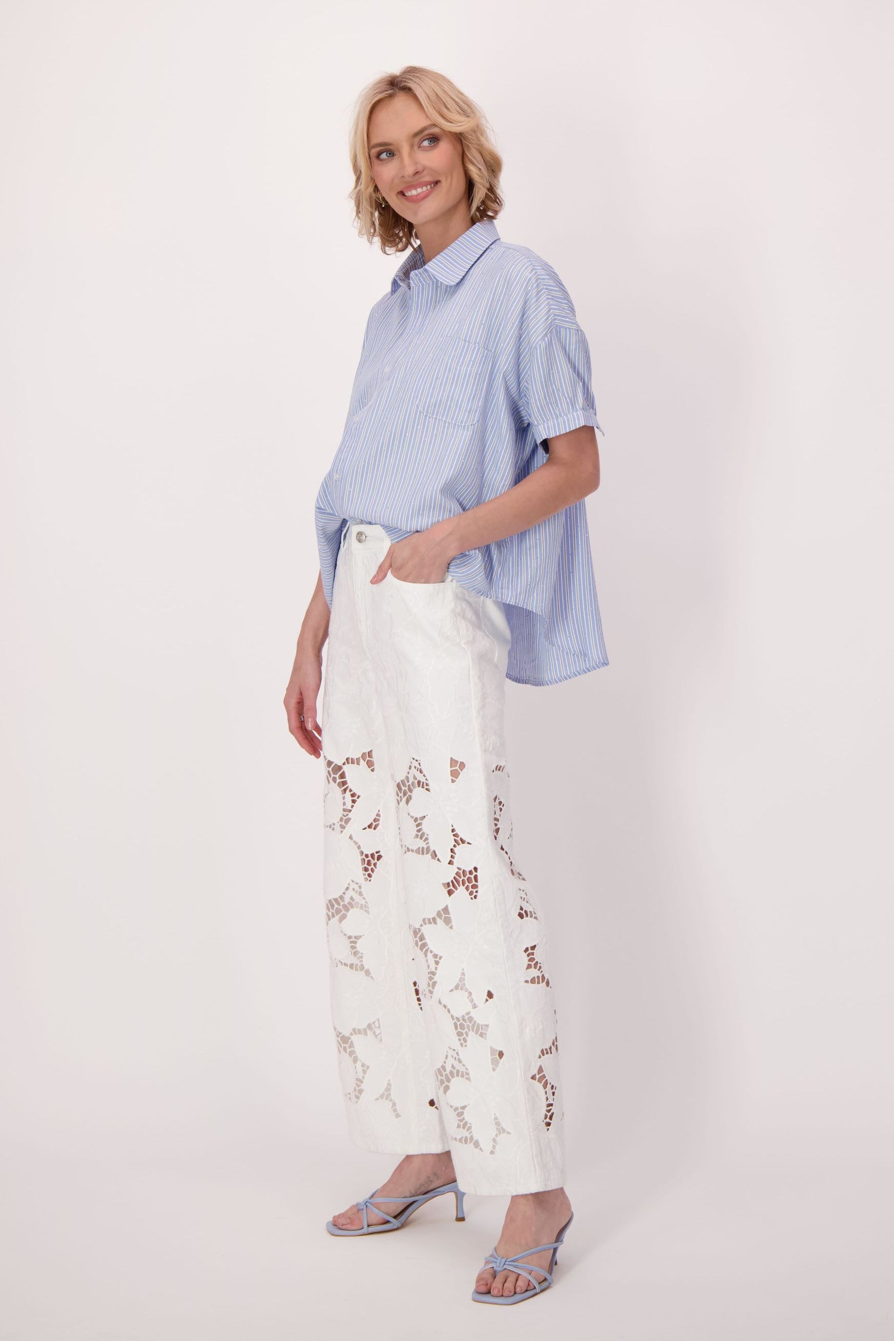 Sparkle Stripe Oversized Shirt