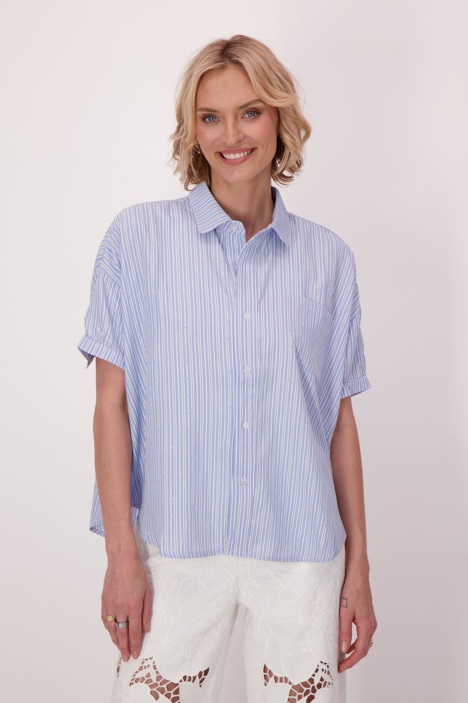 Sparkle Stripe Oversized Shirt