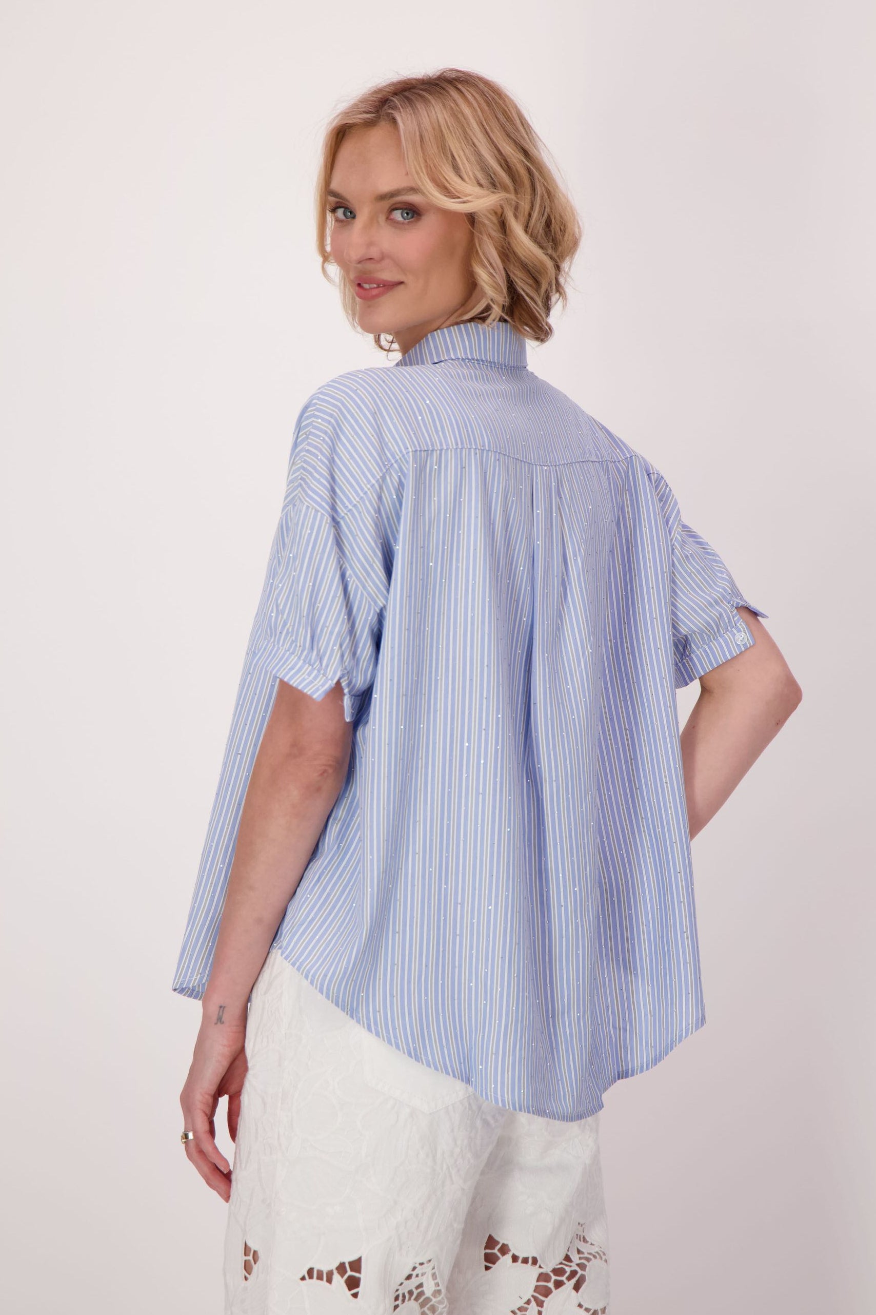 Sparkle Stripe Oversized Shirt