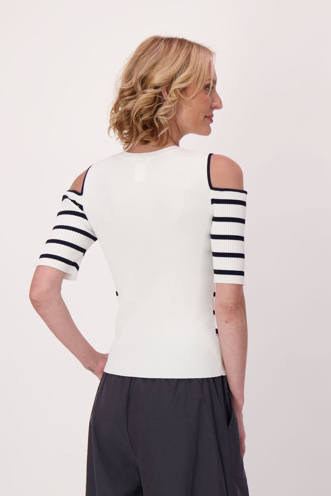 Stripe Front And Sleeve Sweater