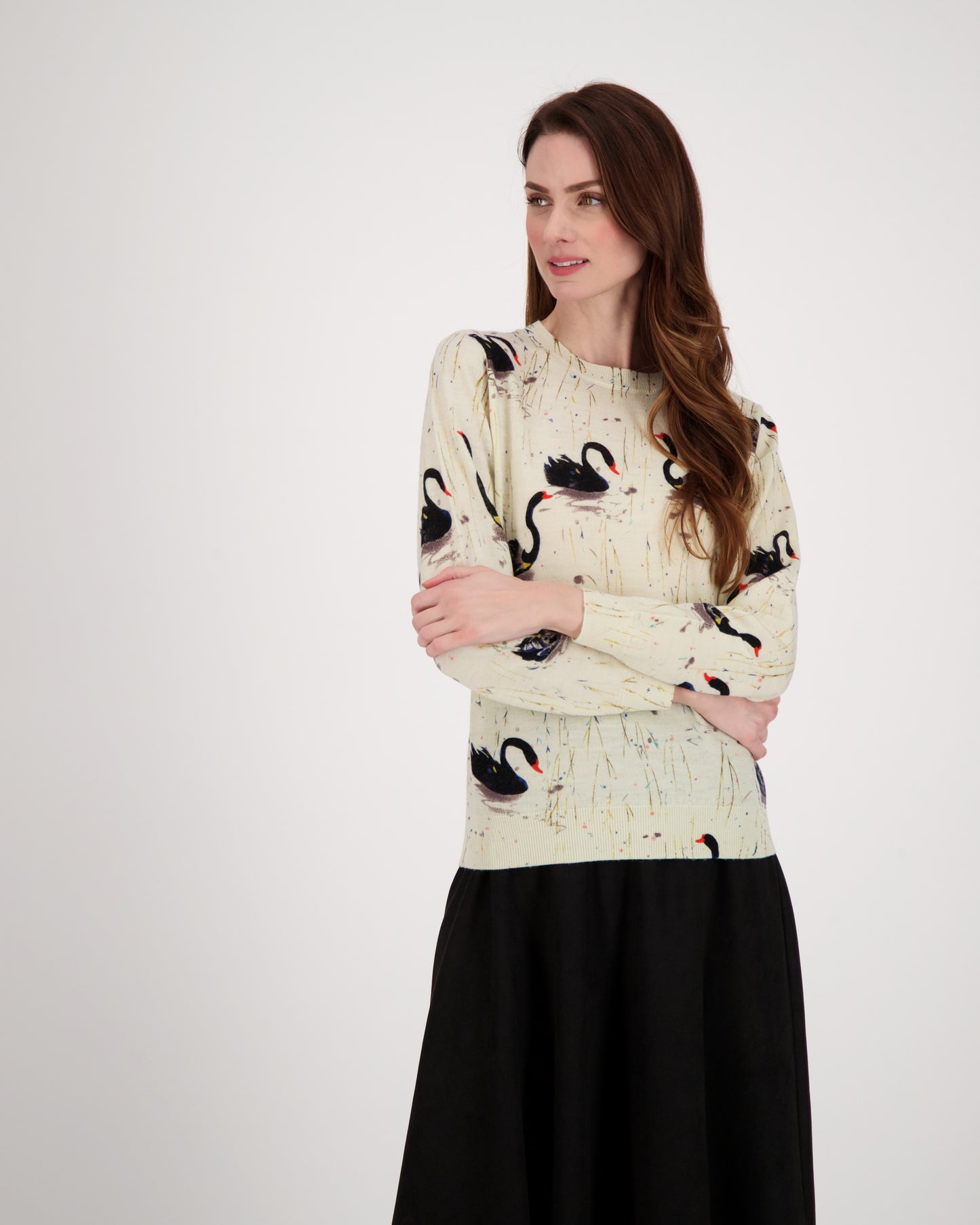 Swan Print Sweater