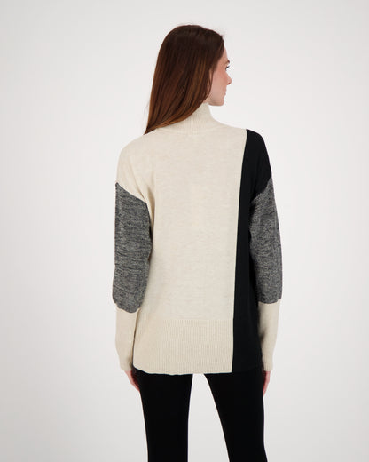 Turtle Neck Side Split Sweater