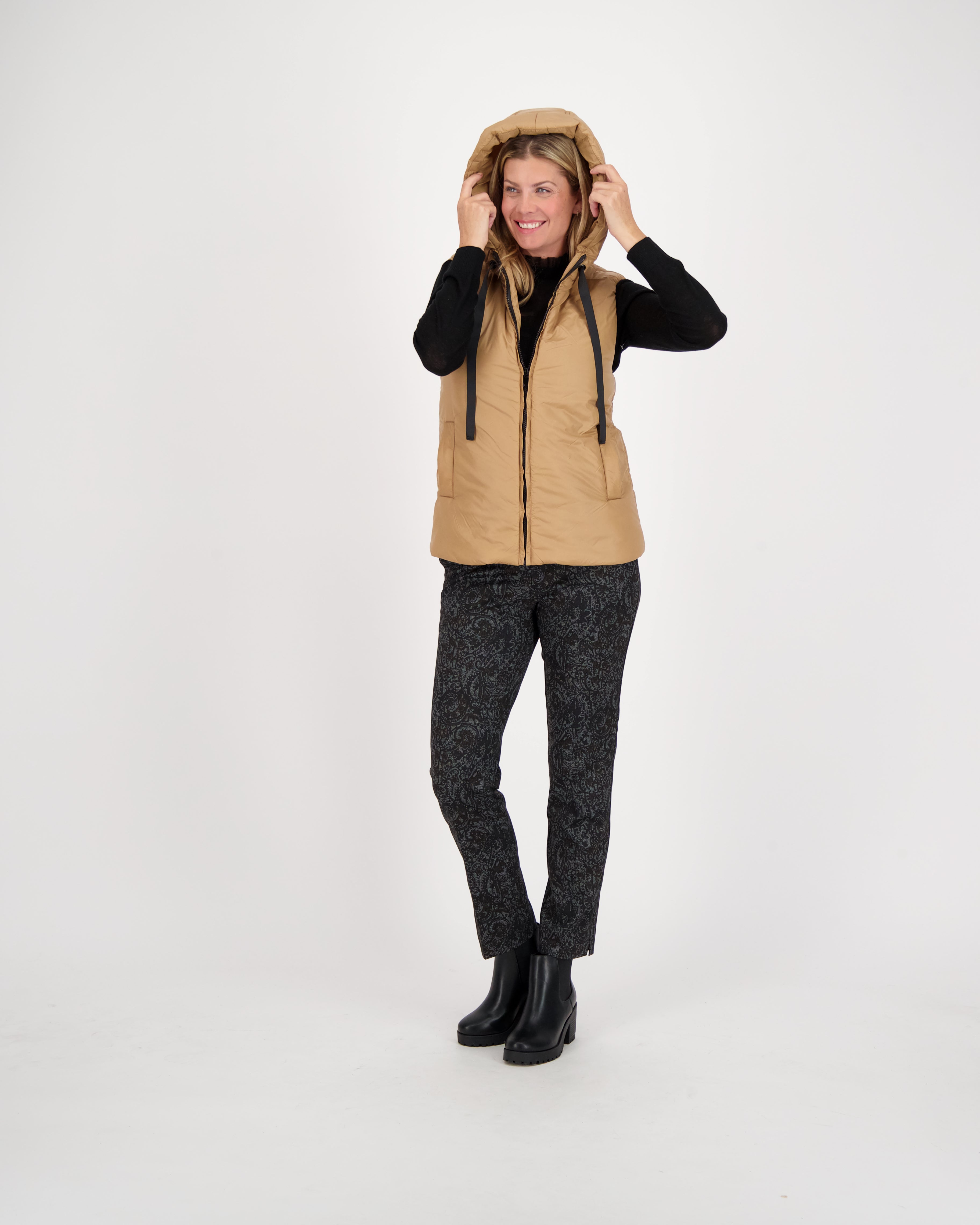Coat With Hooded Puffer Vest