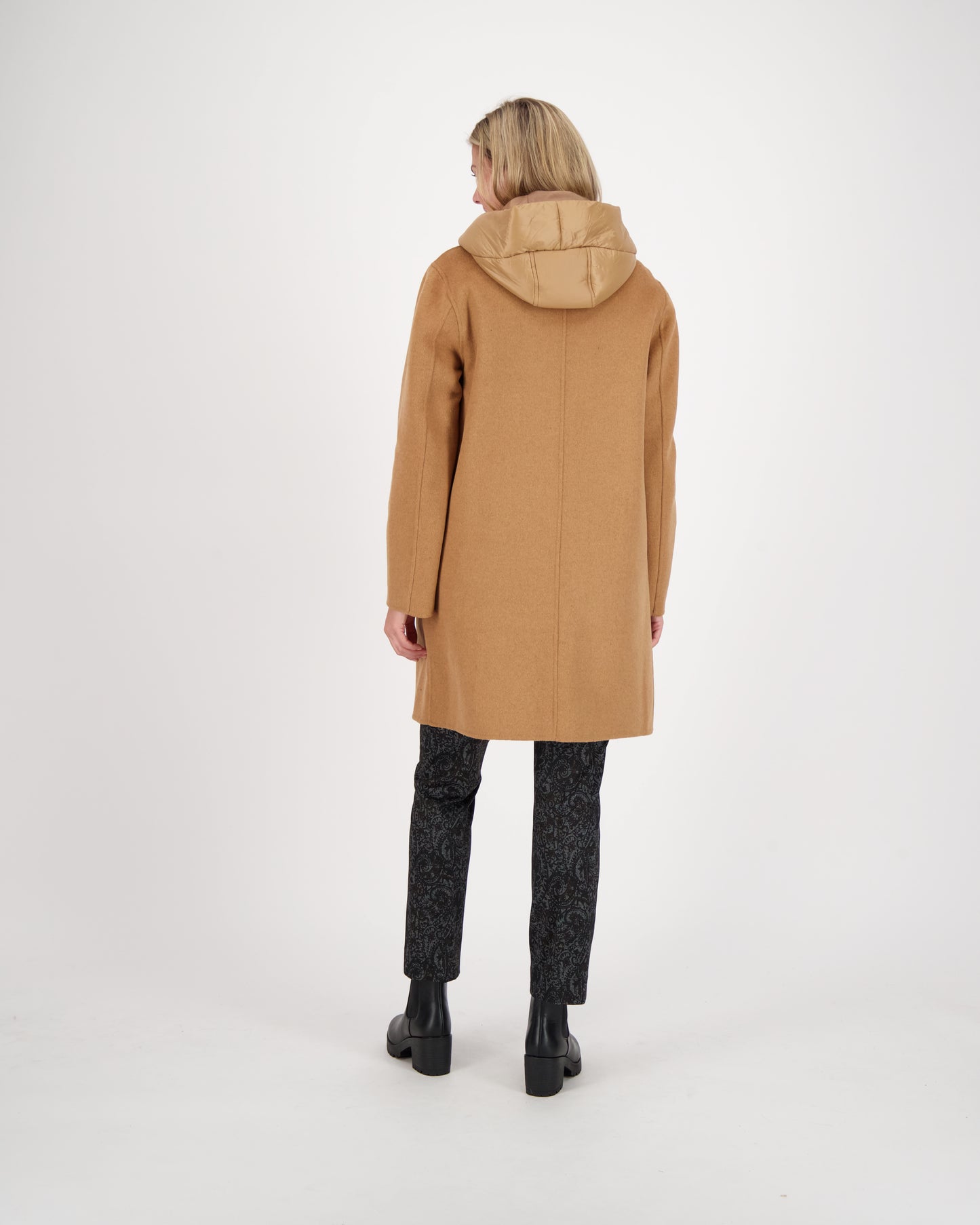 Coat With Hooded Puffer Vest