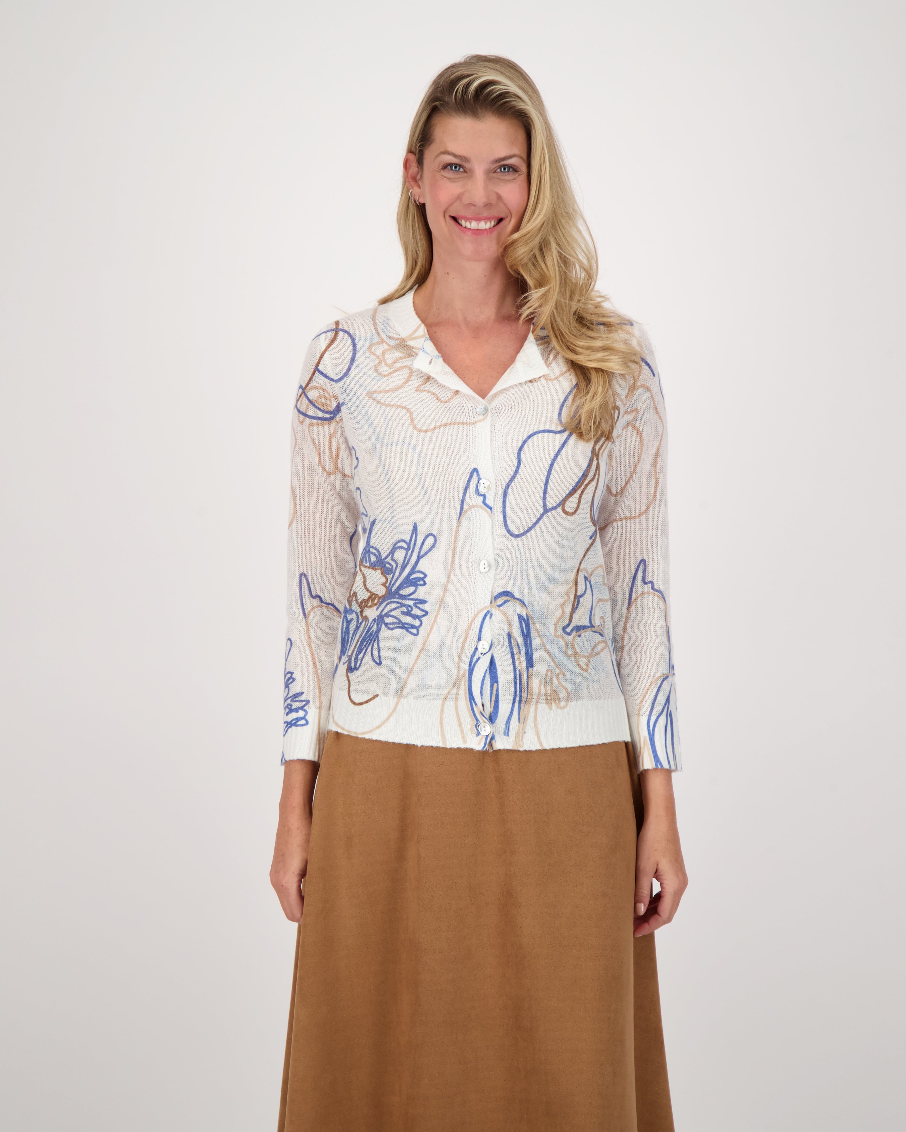 Flora Water Print Cardigan