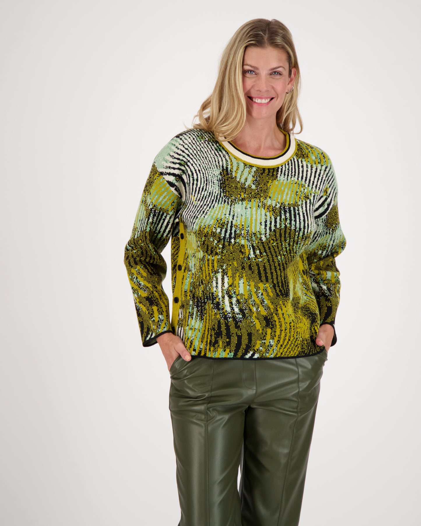 Animilier Camouflage Intarsia Sweater Top