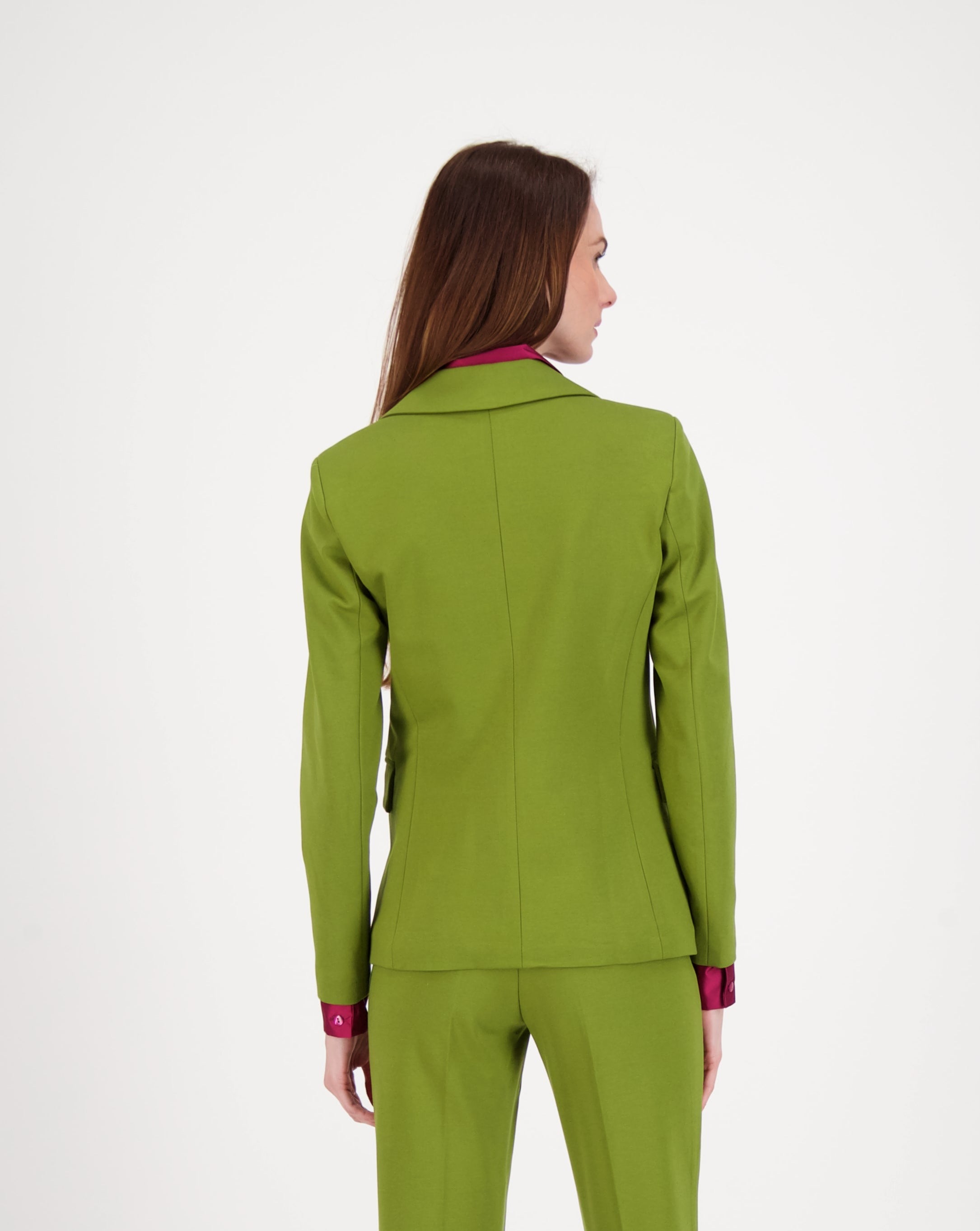 Single Button Lapel Collar Blazer