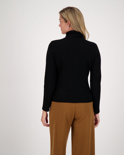 Turtle Neck Waffle Knit Layering Top