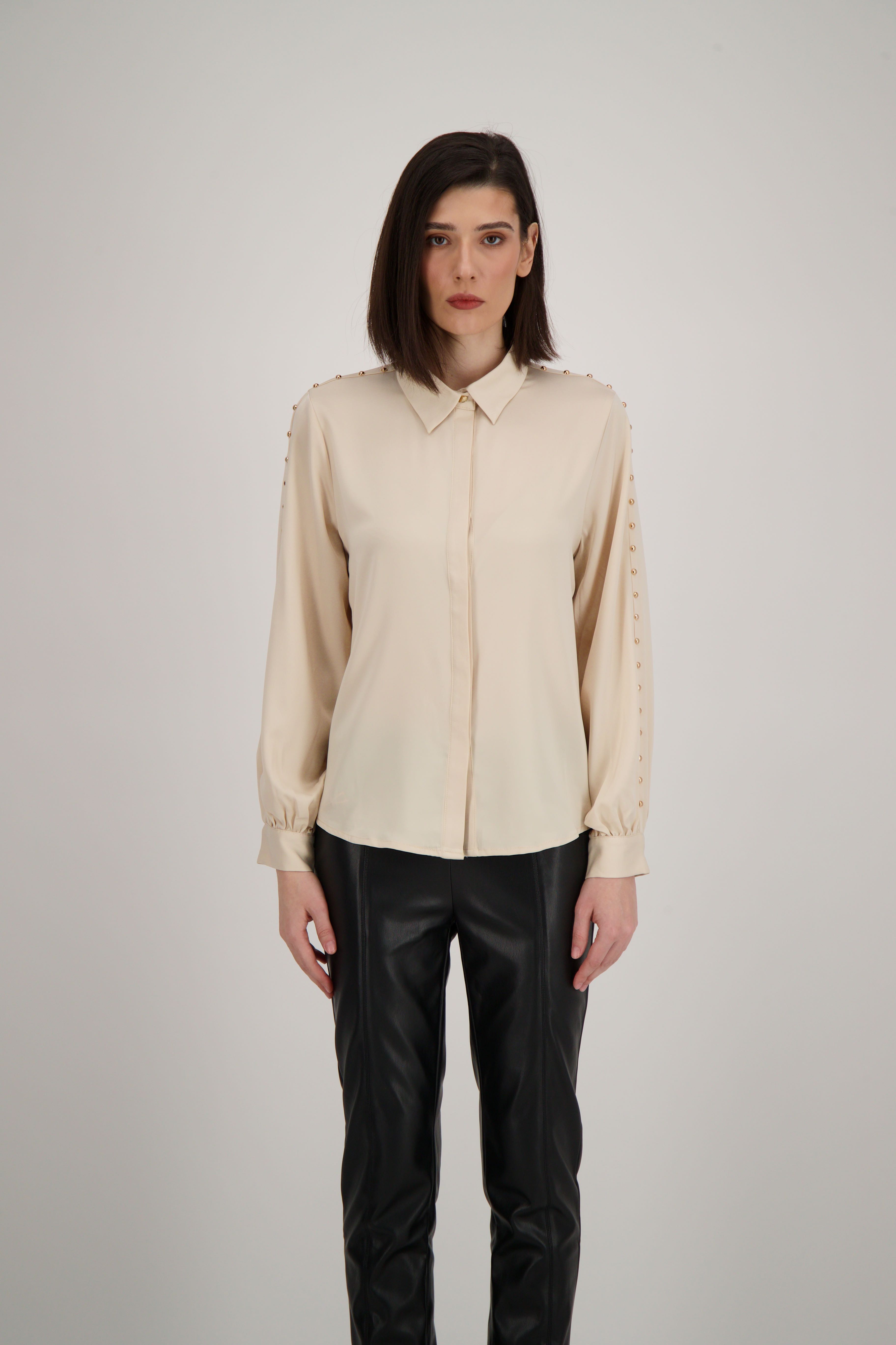 Blouse With Gold Beaded Sleeves
