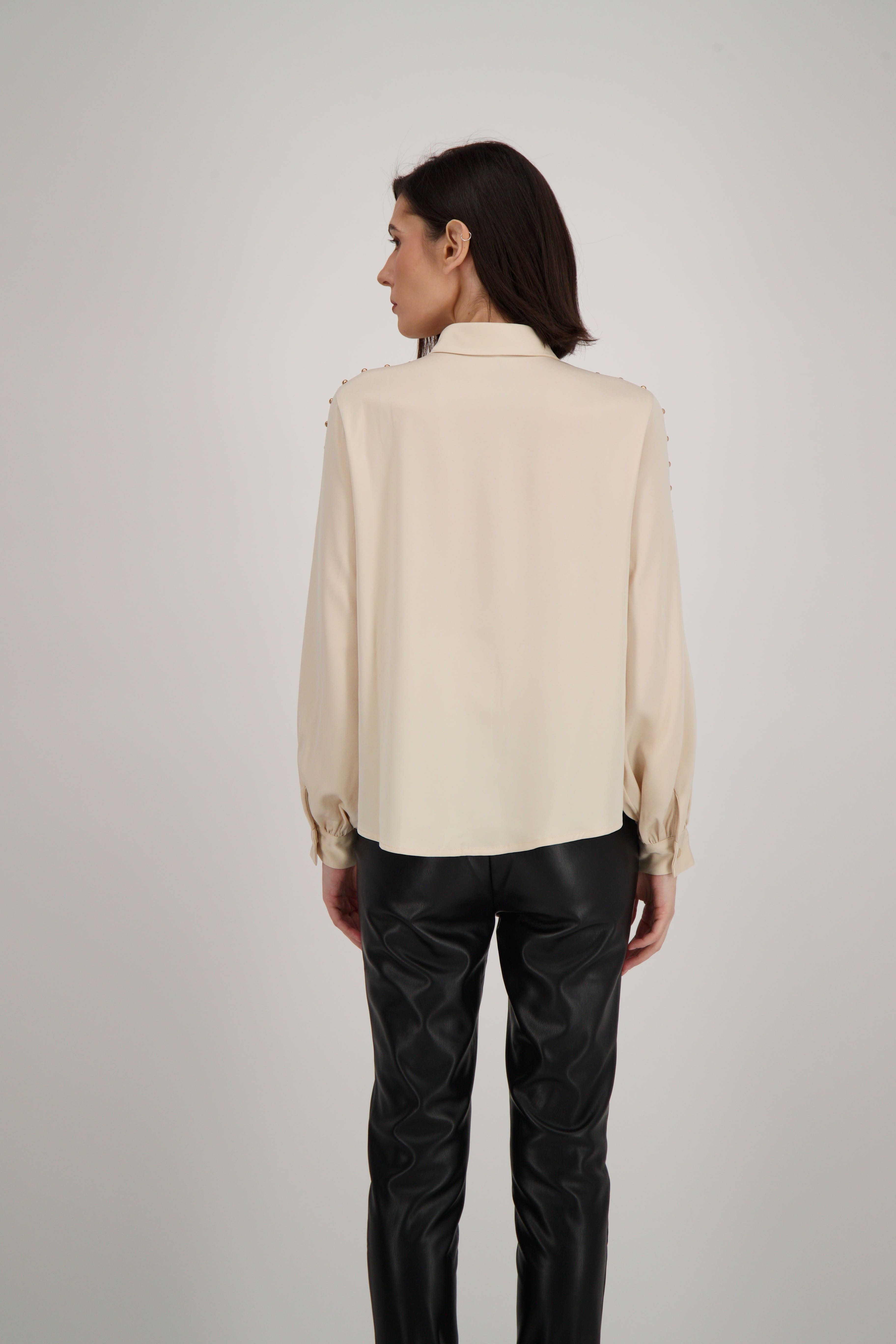 Blouse With Gold Beaded Sleeves