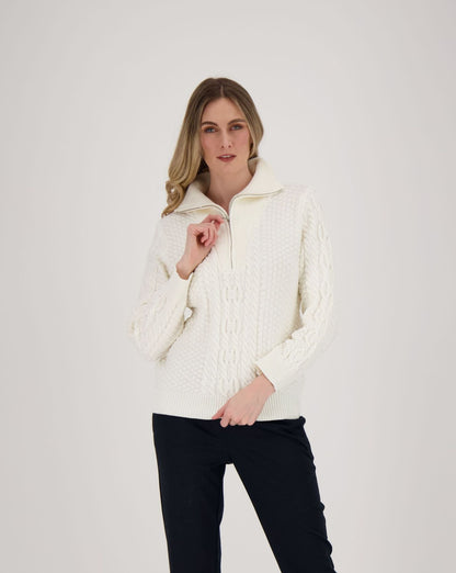 Quarter Zip Cable Knit Sweater