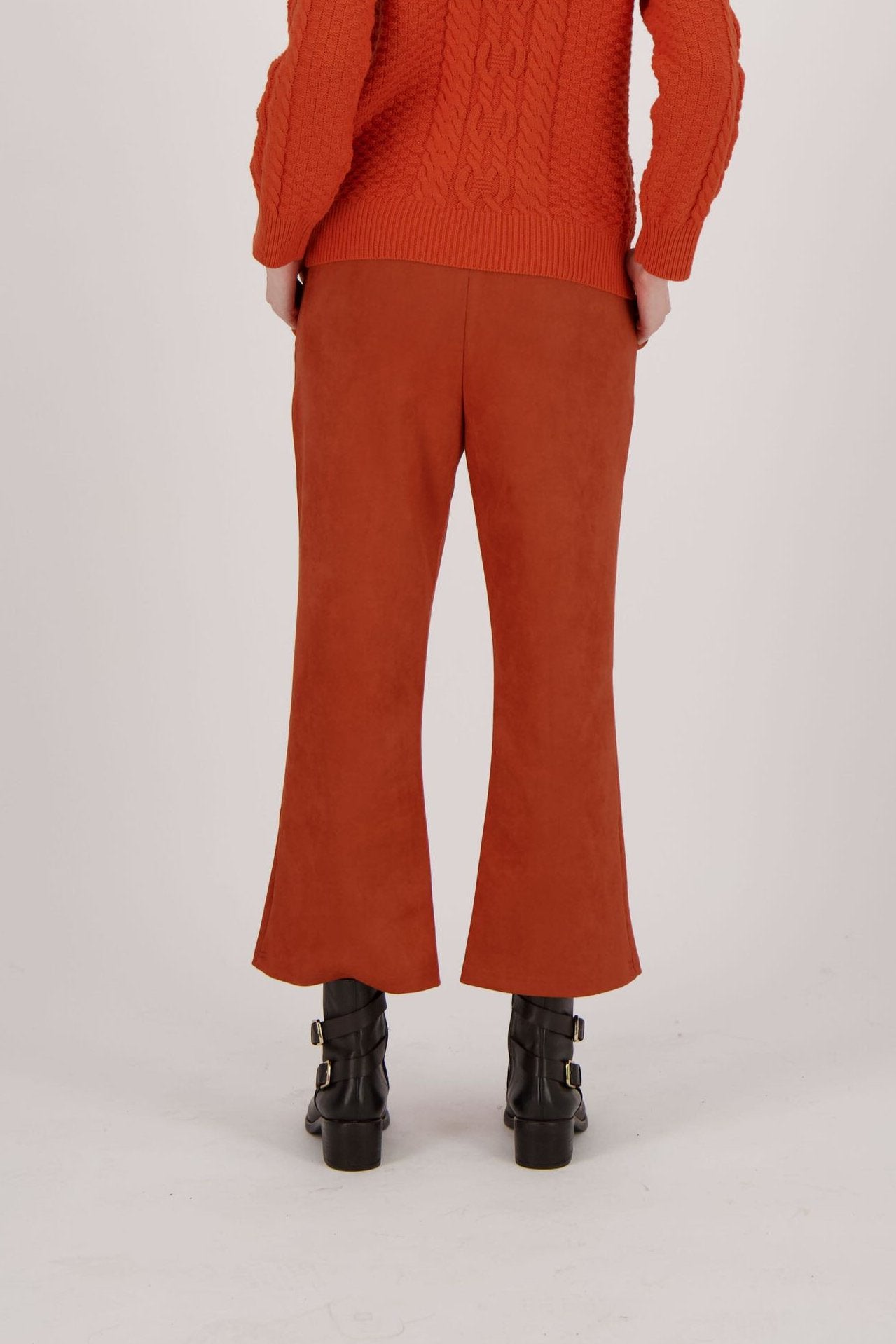 Cropped Faux Suede Culotte
