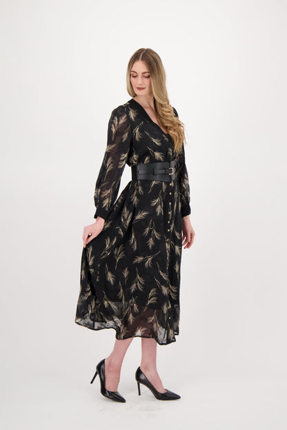 Foil Wild Grass Print Dress