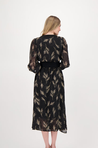 Foil Wild Grass Print Dress