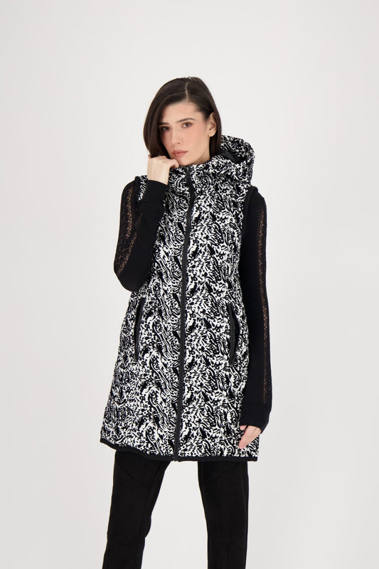 Flock Print Hooded Vest