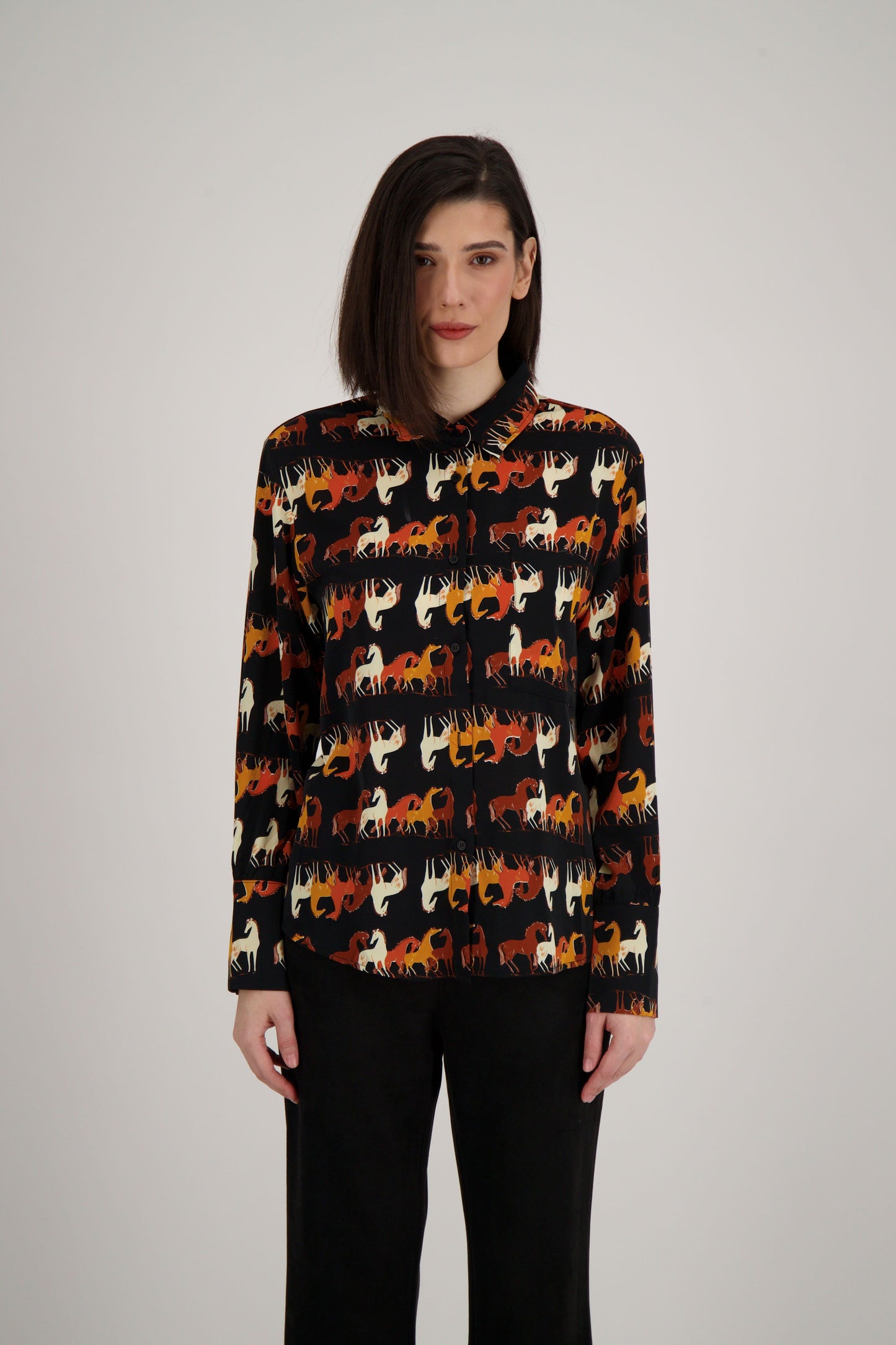 Galloping Horses Print Blouse