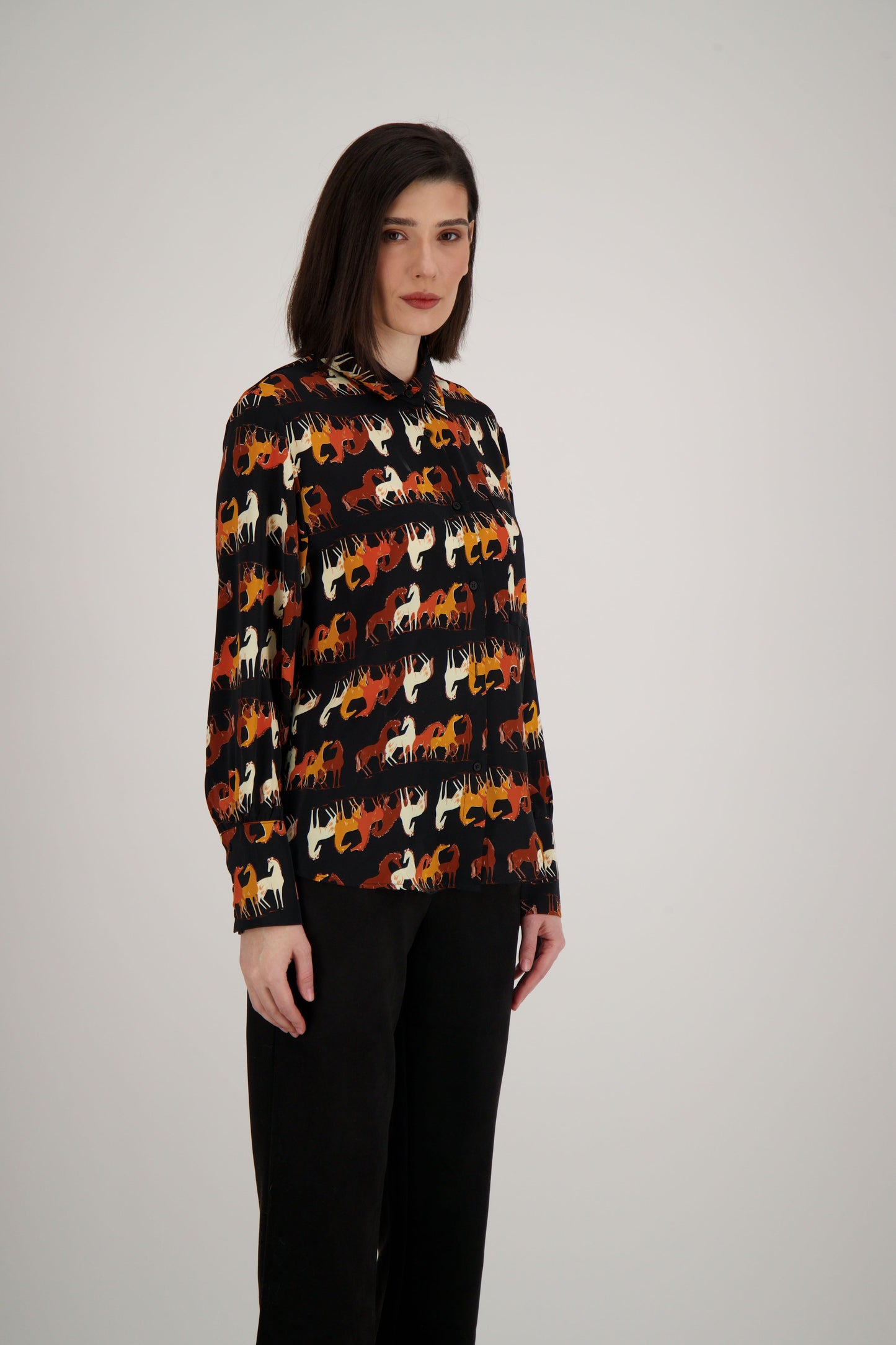 Galloping Horses Print Blouse