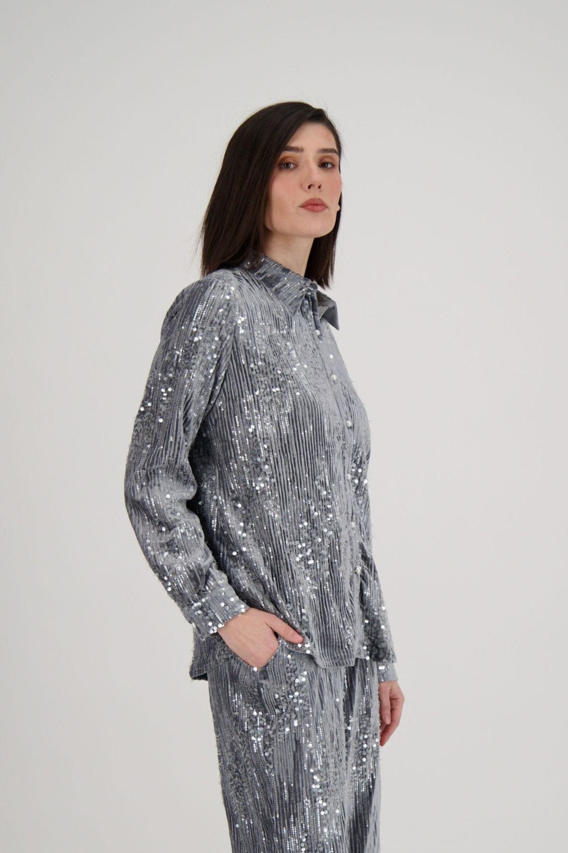 Velvet Sequin Shirt