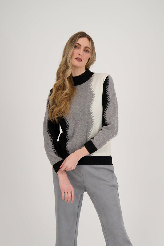 Contrast Waves Sweater